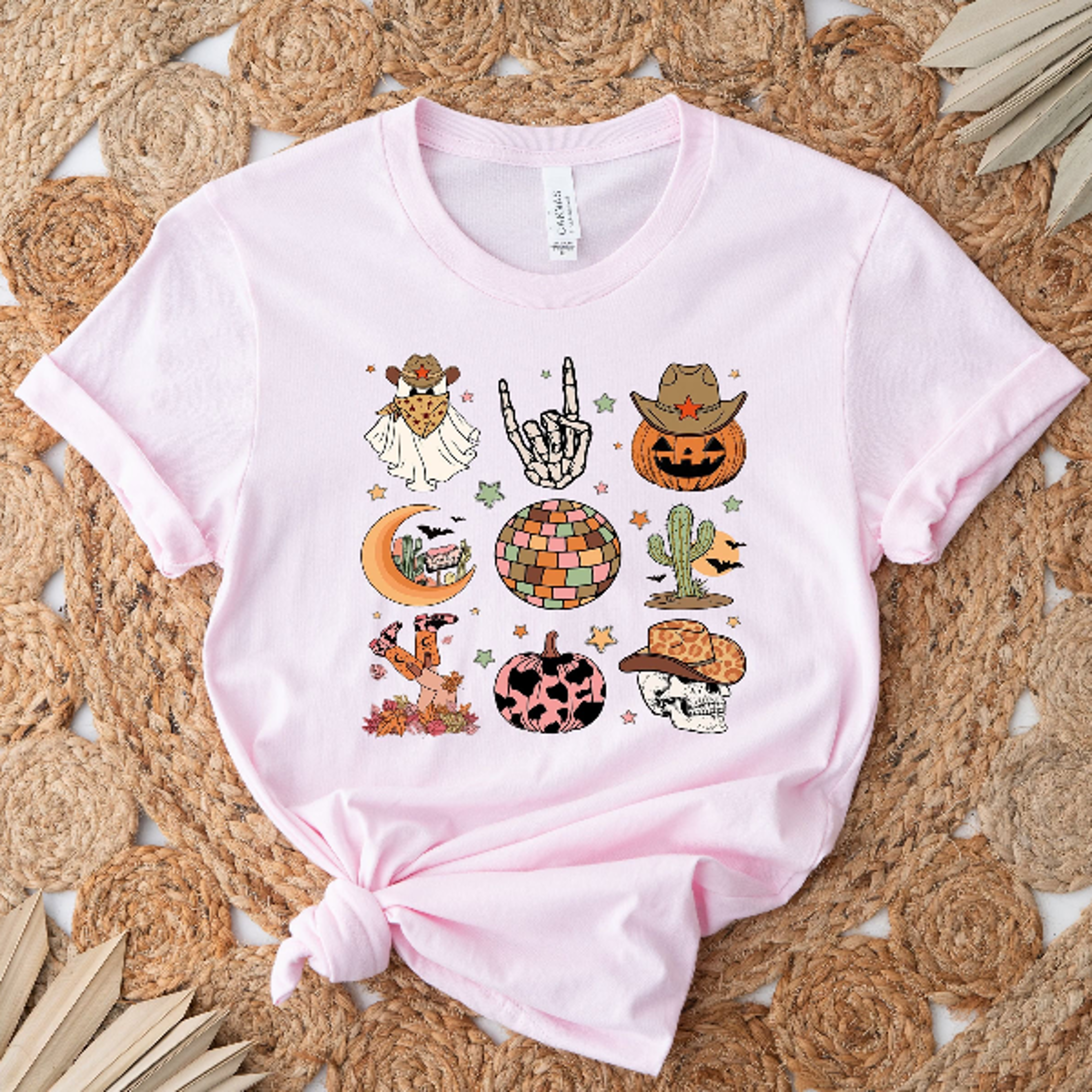 western cowboy halloween shirt cute spooky ghost boho tee