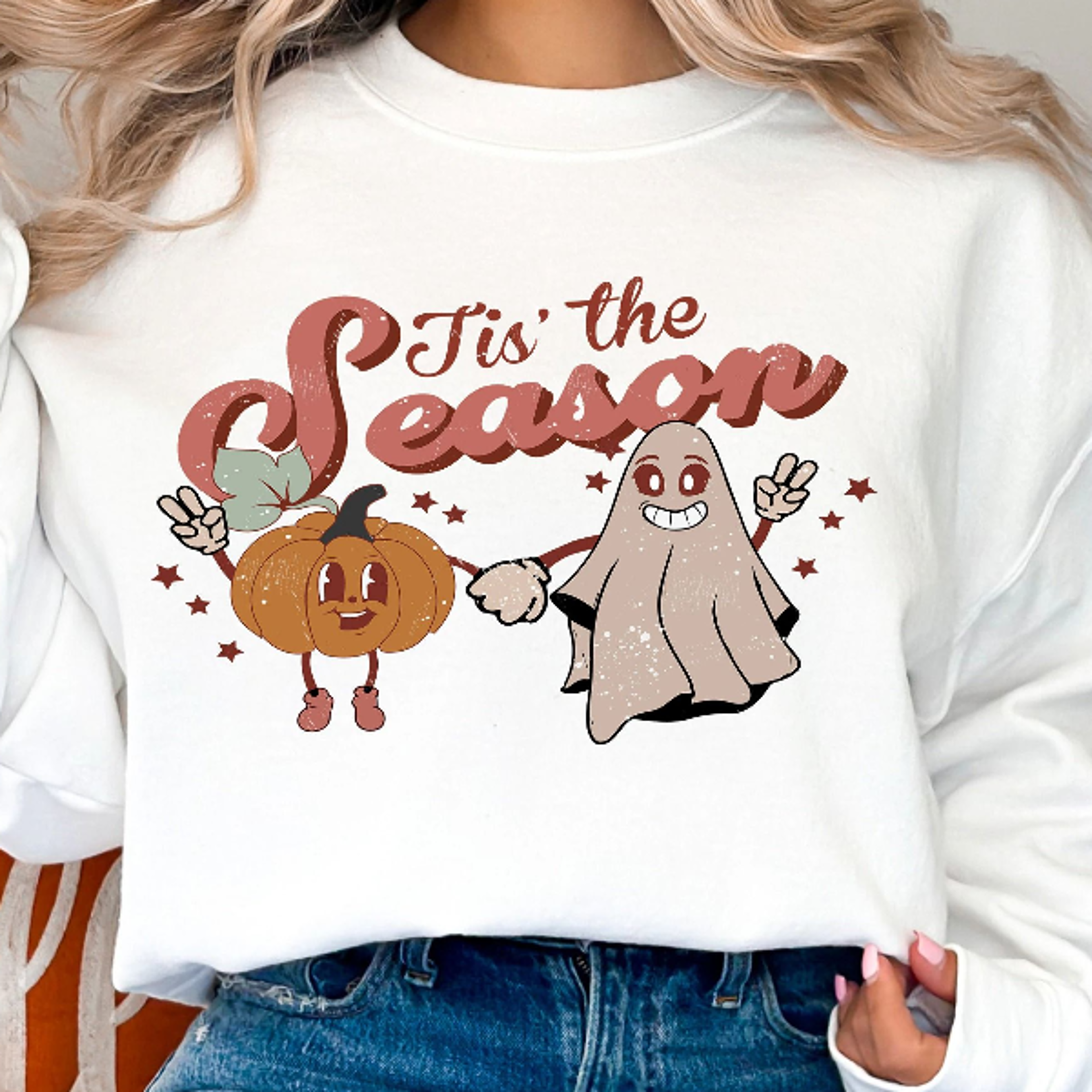 tis the season shirt retro halloween vintage fall pumpkin ghost tee