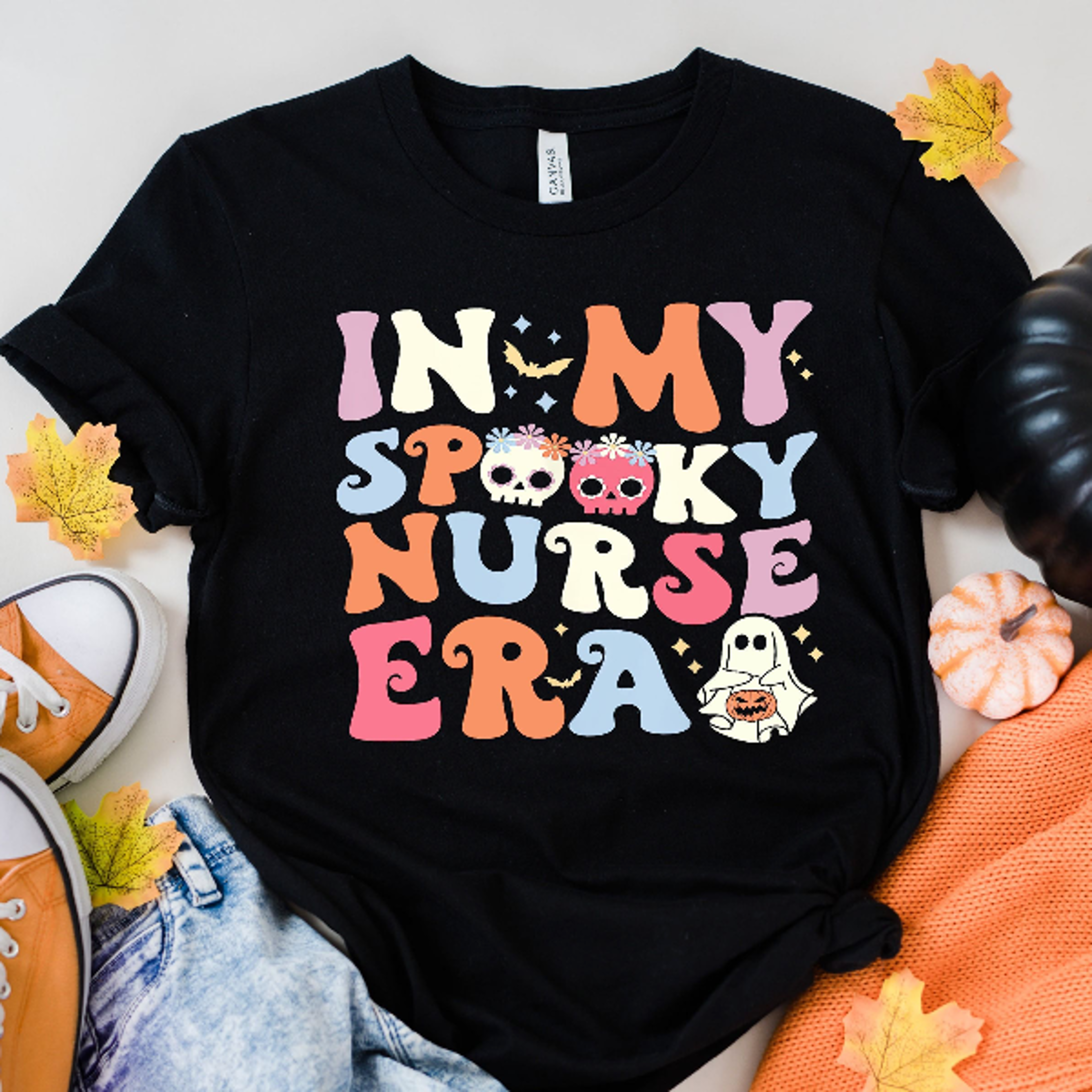 halloween teacher sweatshirt in my spooky teacher era retro ghost crewneck