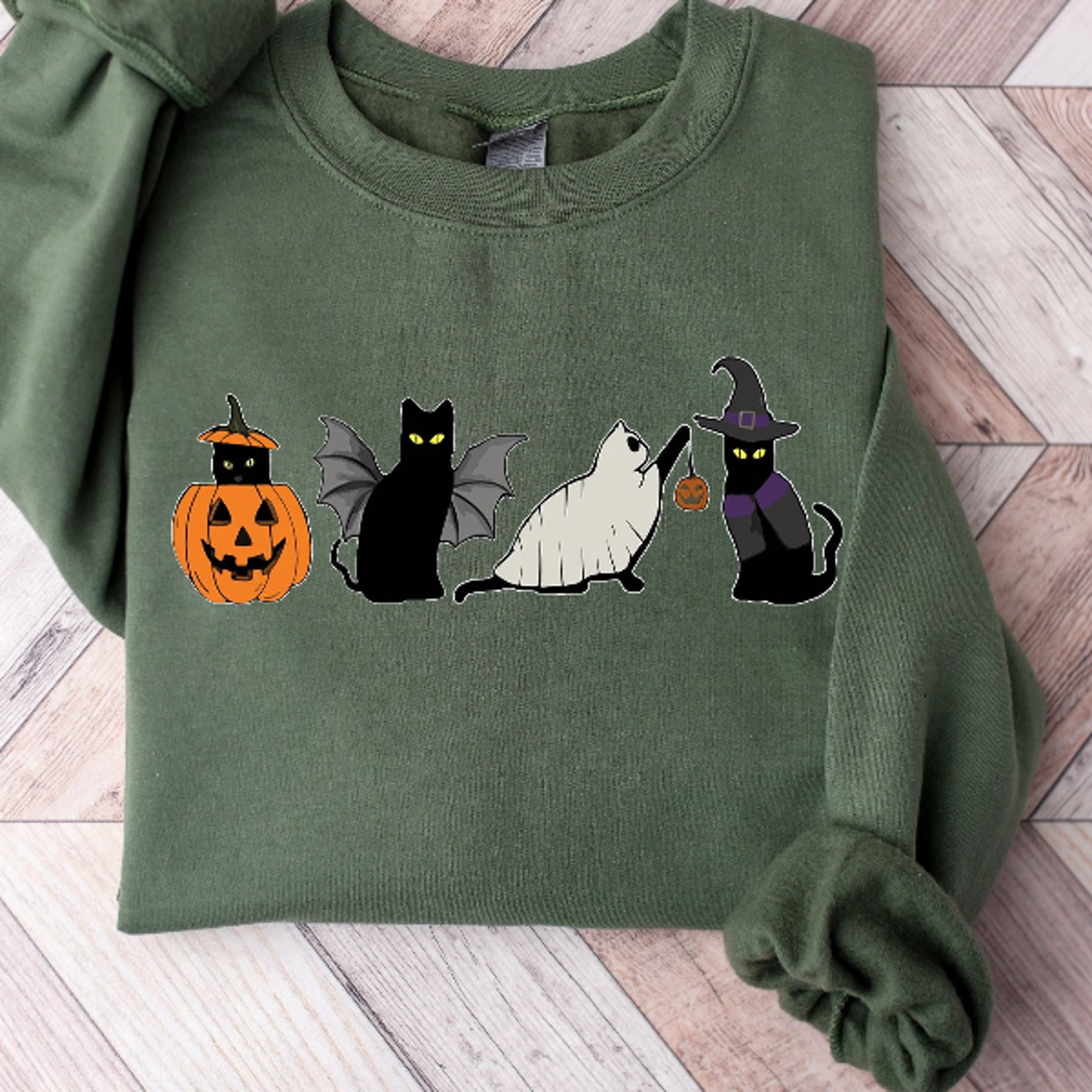 cat halloween sweatshirt ghost cat cute spooky season sweater