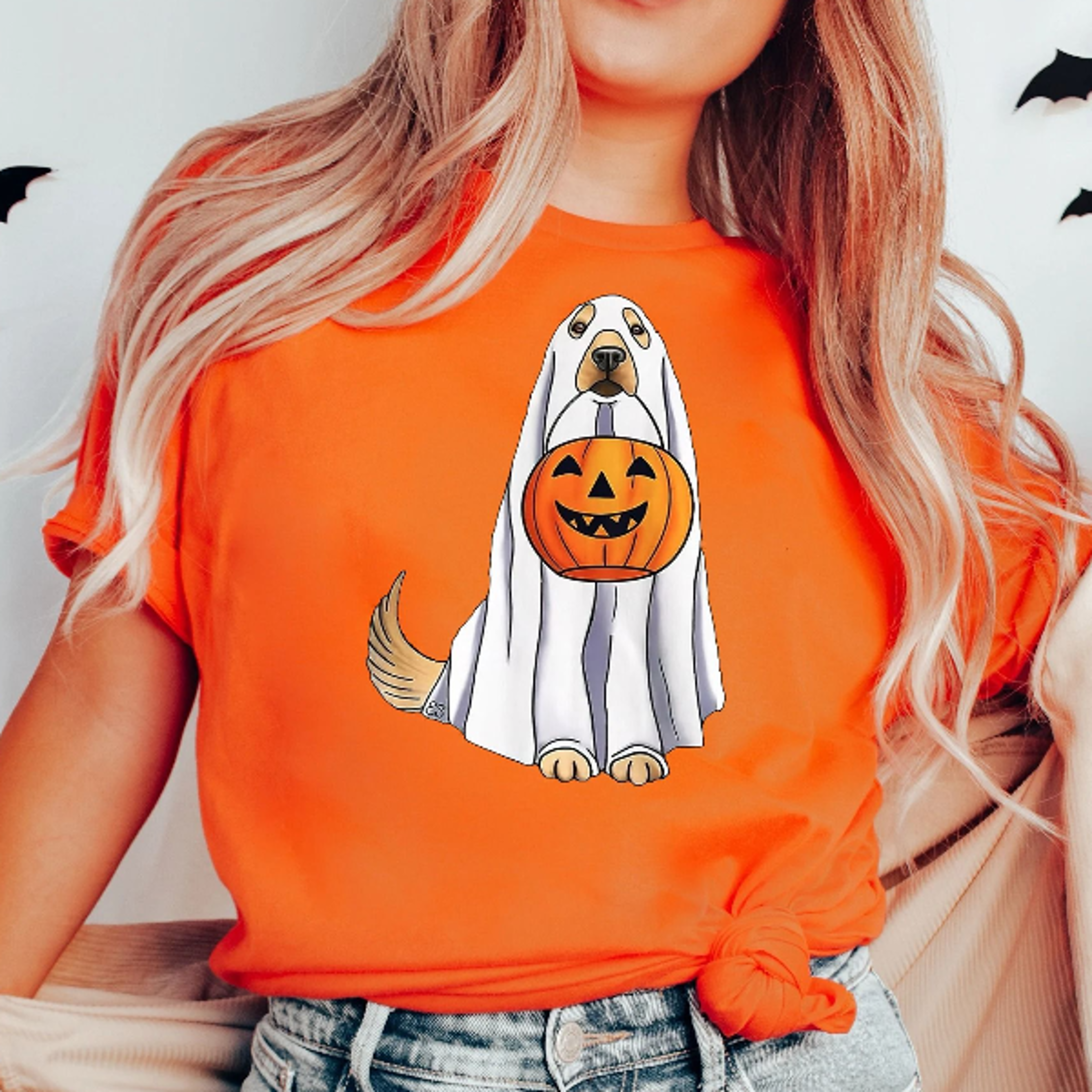 golden retriever halloween shirt funny ghost dog spooky tee