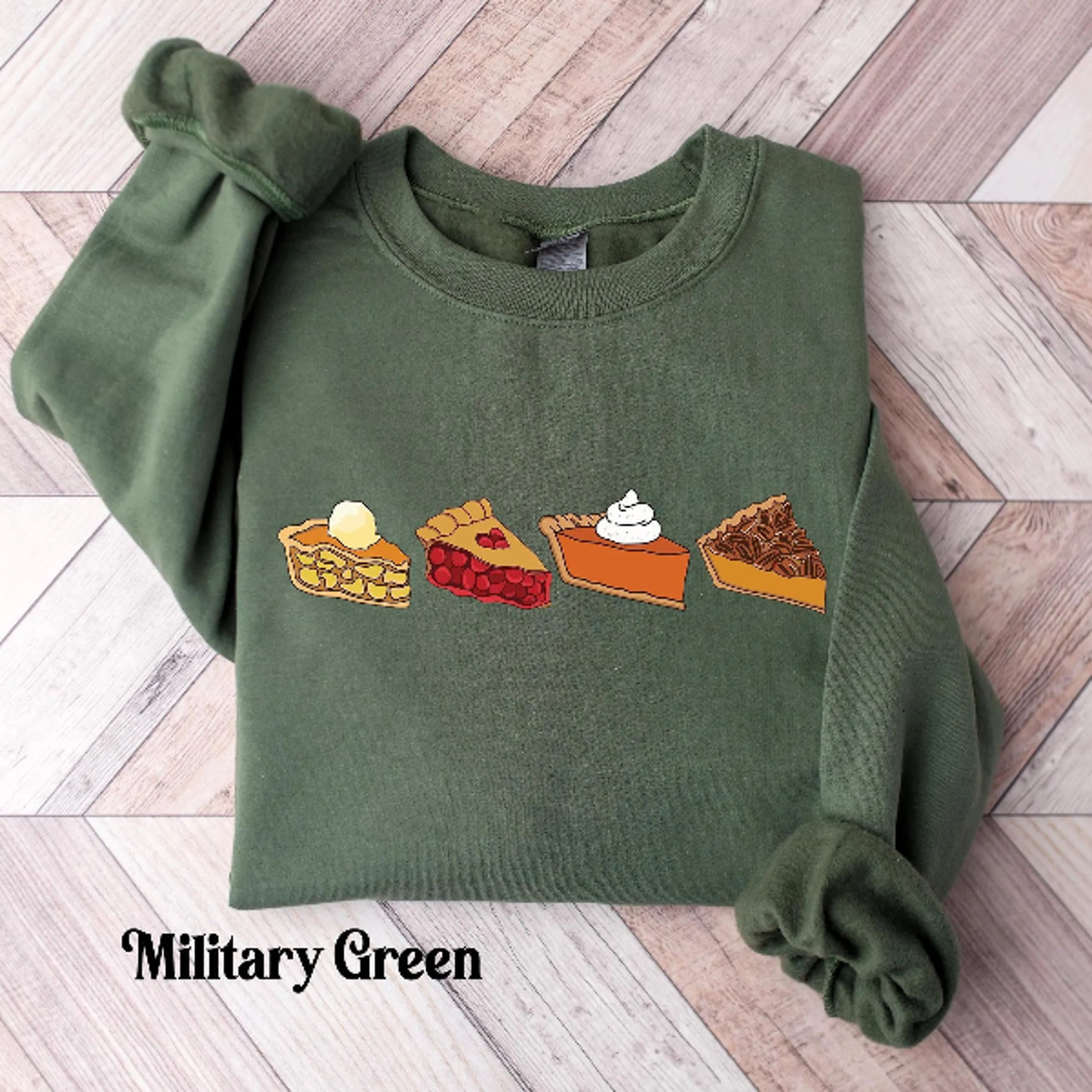 Thanksgiving Pie Sweatshirt Pumpkin Cherry Pecan Apple Pie Fall Crewneck 5