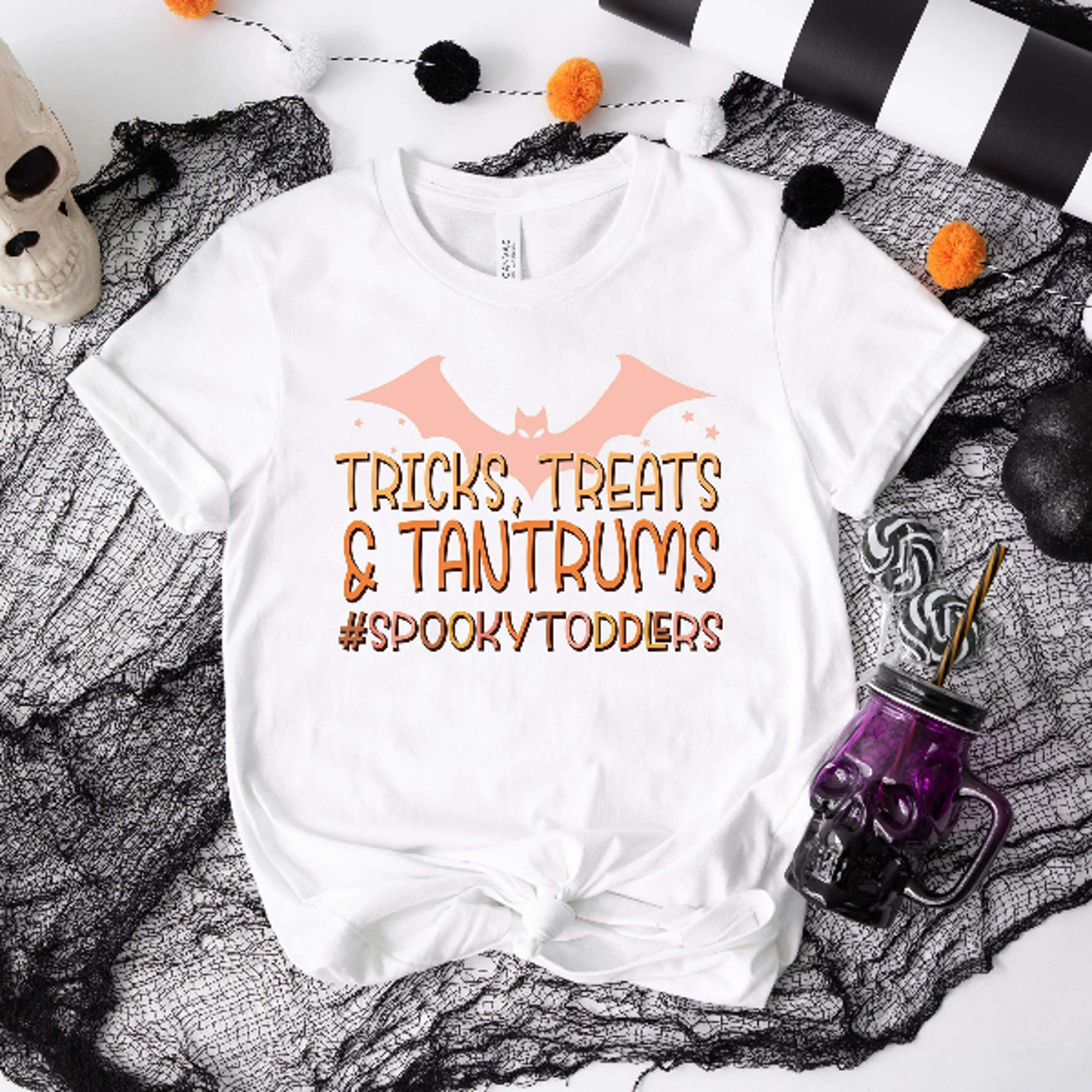 tricks treats & tantrums halloween shirt cute funny tee