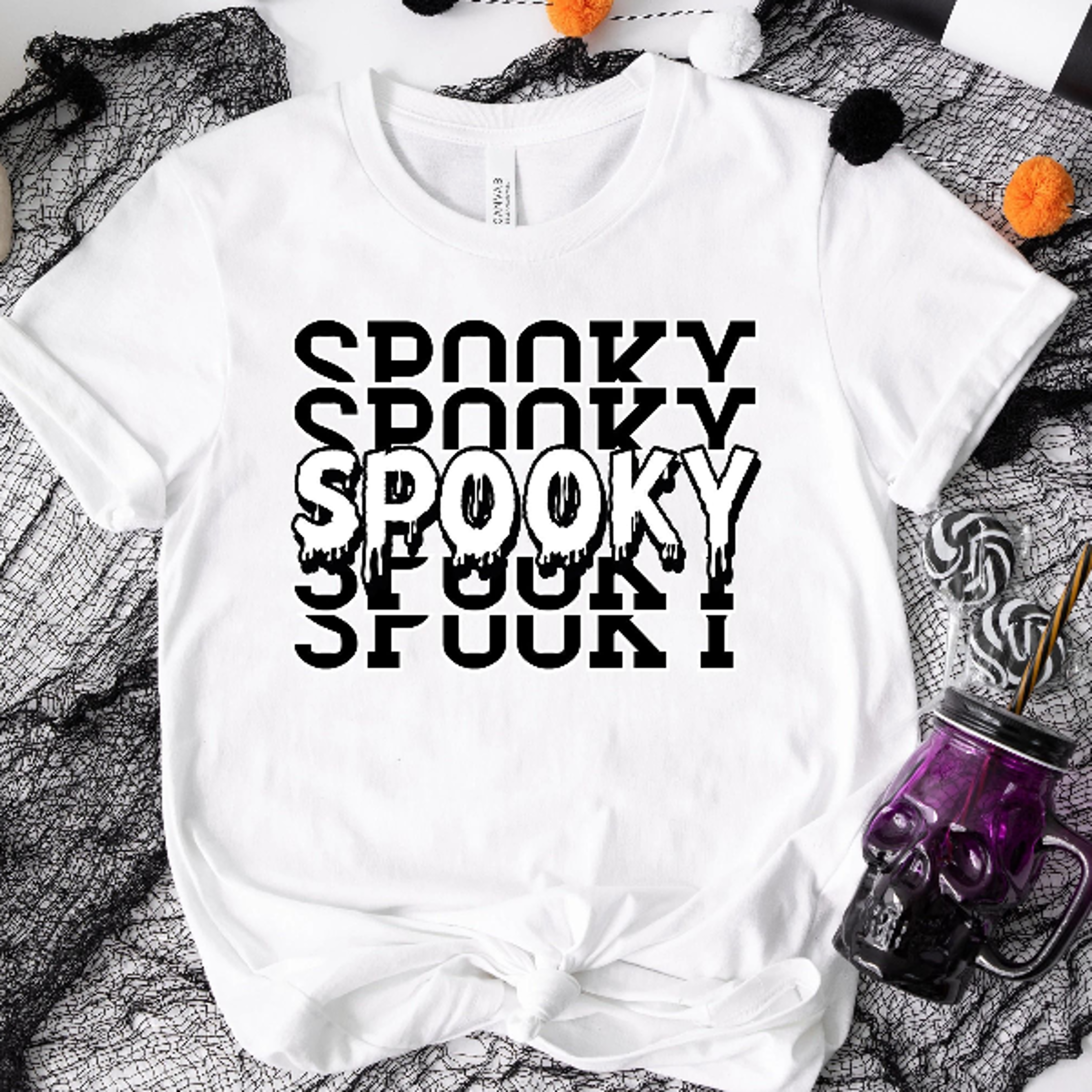 spooky halloween shirt retro spooky vibes fall graphic tee