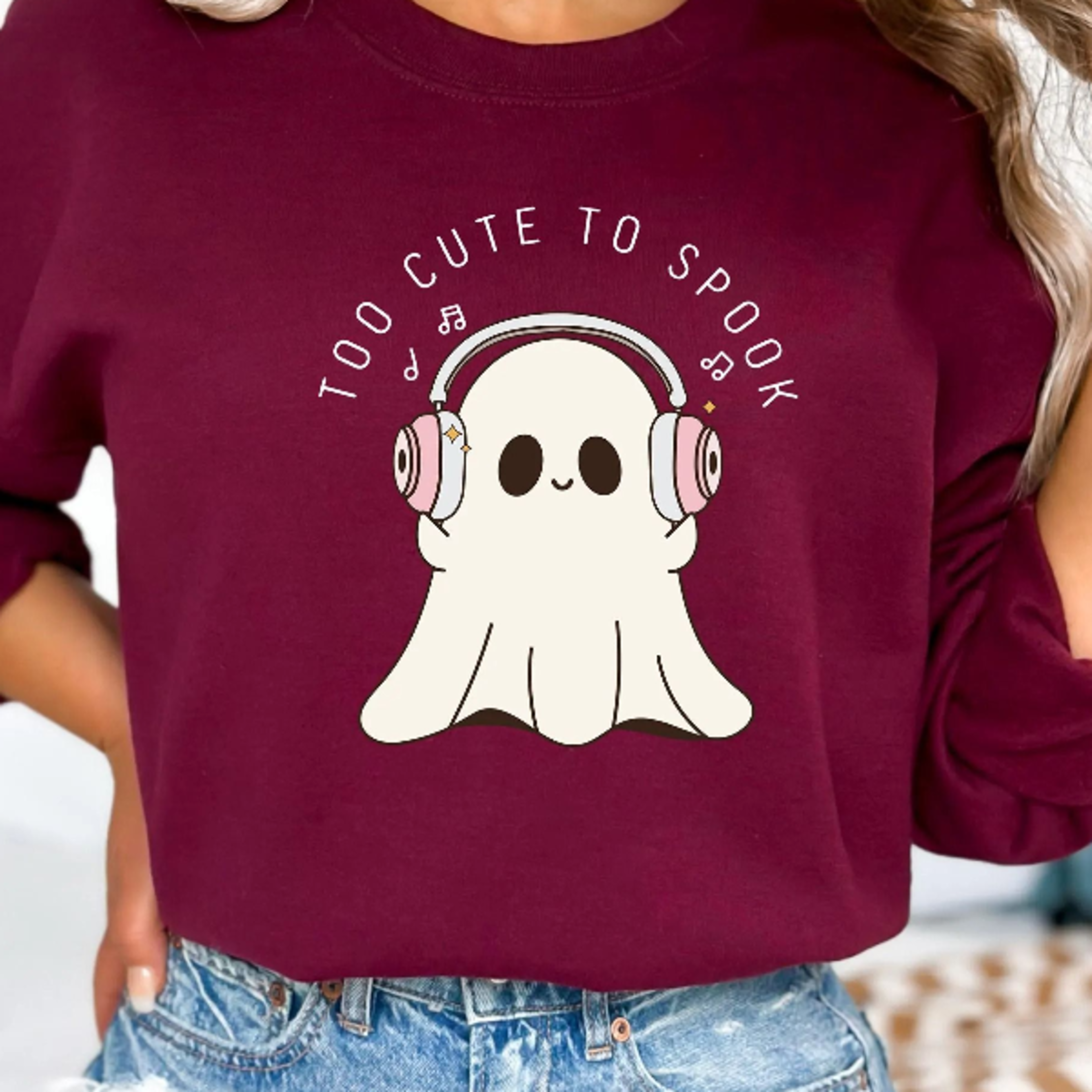too cute to spook shirt cute ghost halloween sweatshirt tee