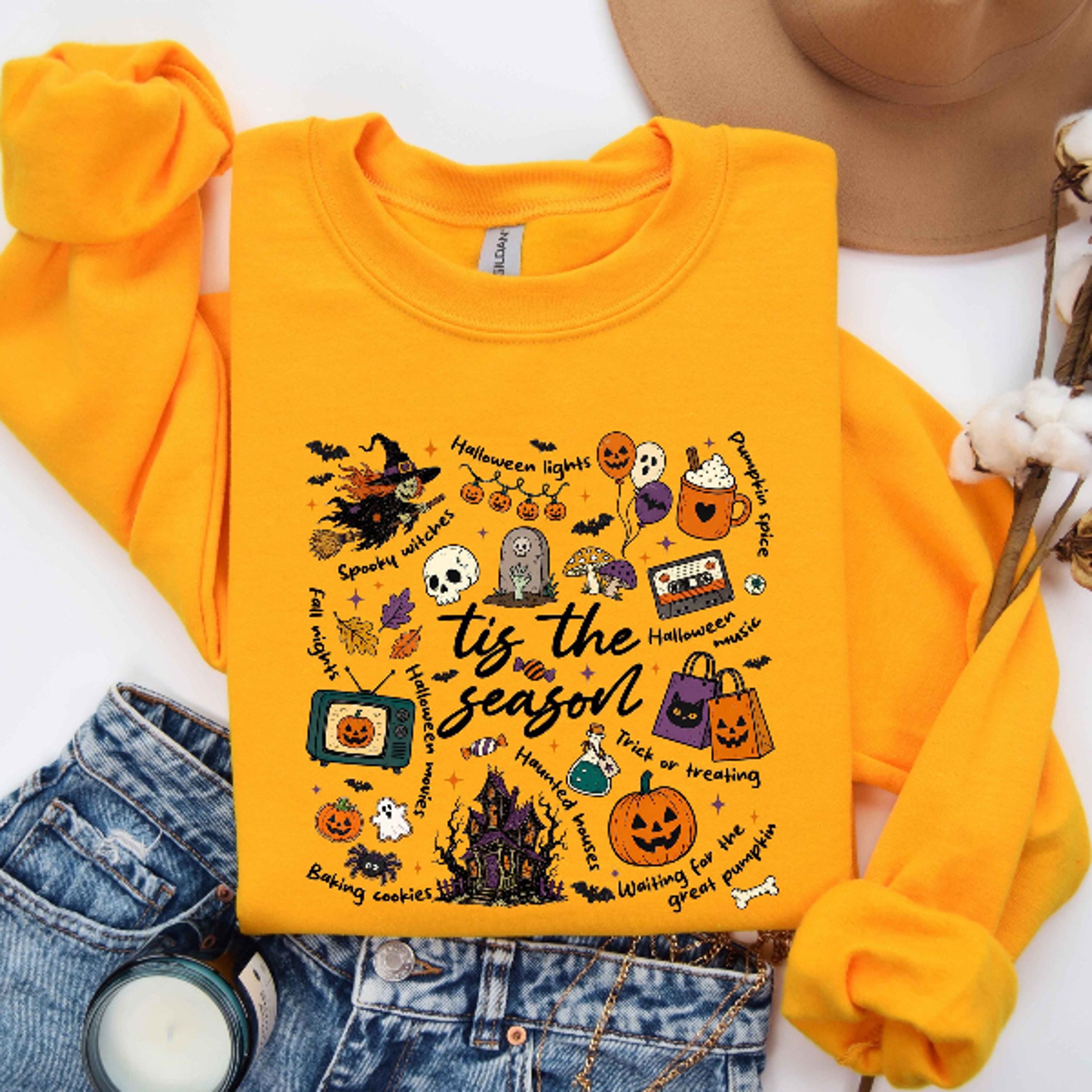 Tis The Season Halloween Sweatshirt Spooky Fall Ghost Hoodie 3
