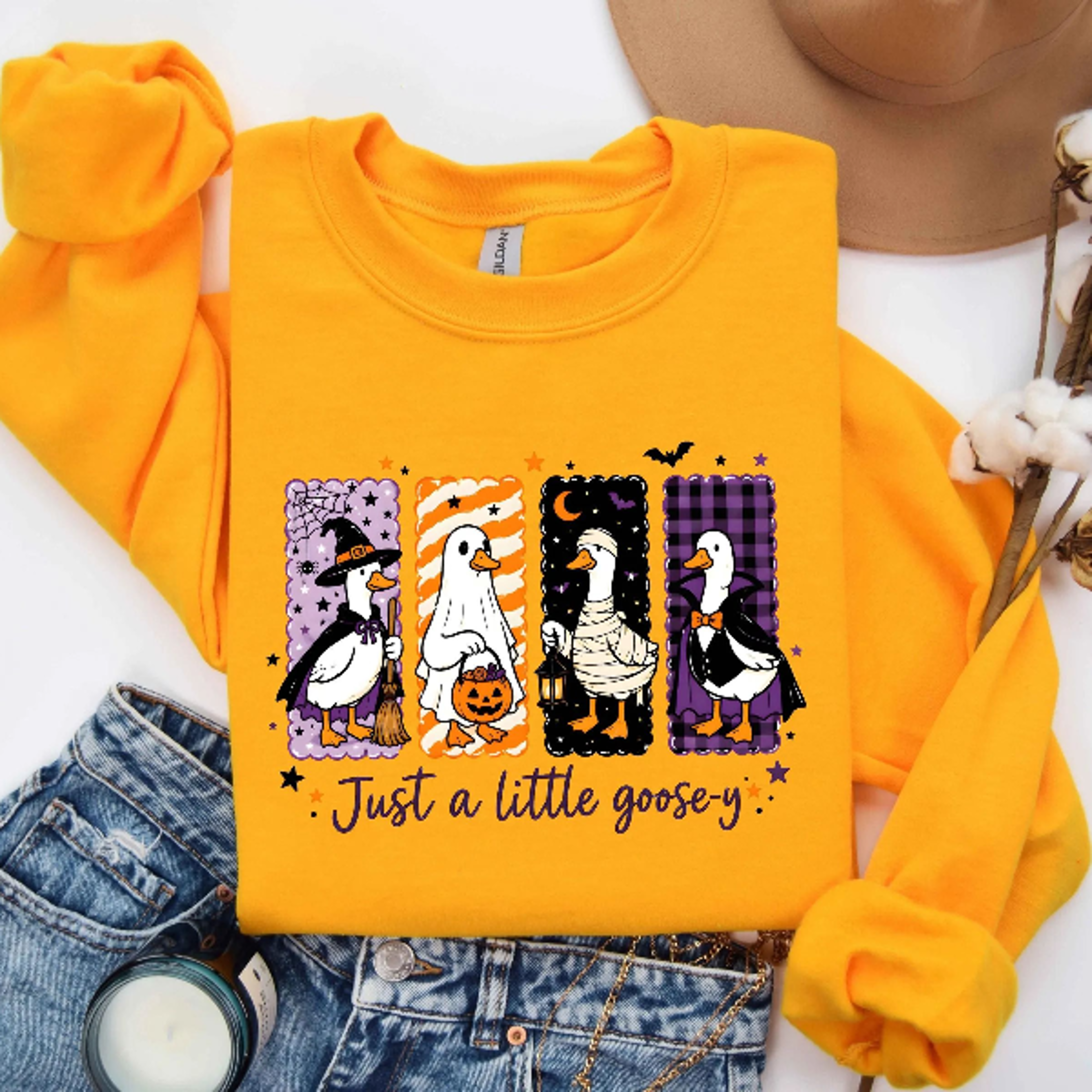 Just A Spooky Goose Sweatshirt Funny Halloween Goose Shirt Tee 2