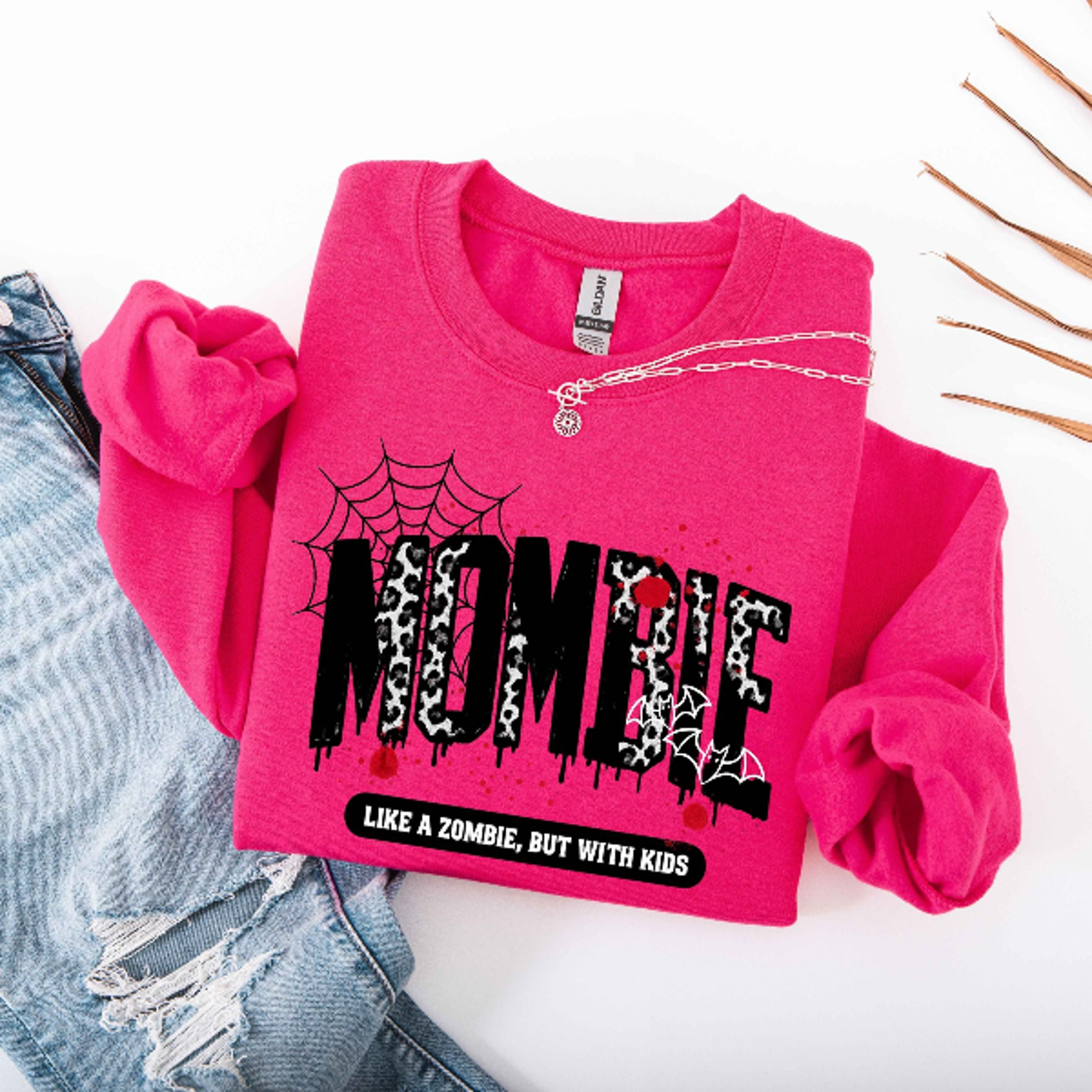 Mombie Sweatshirt Funny Mom Halloween Zombie Crewneck 3