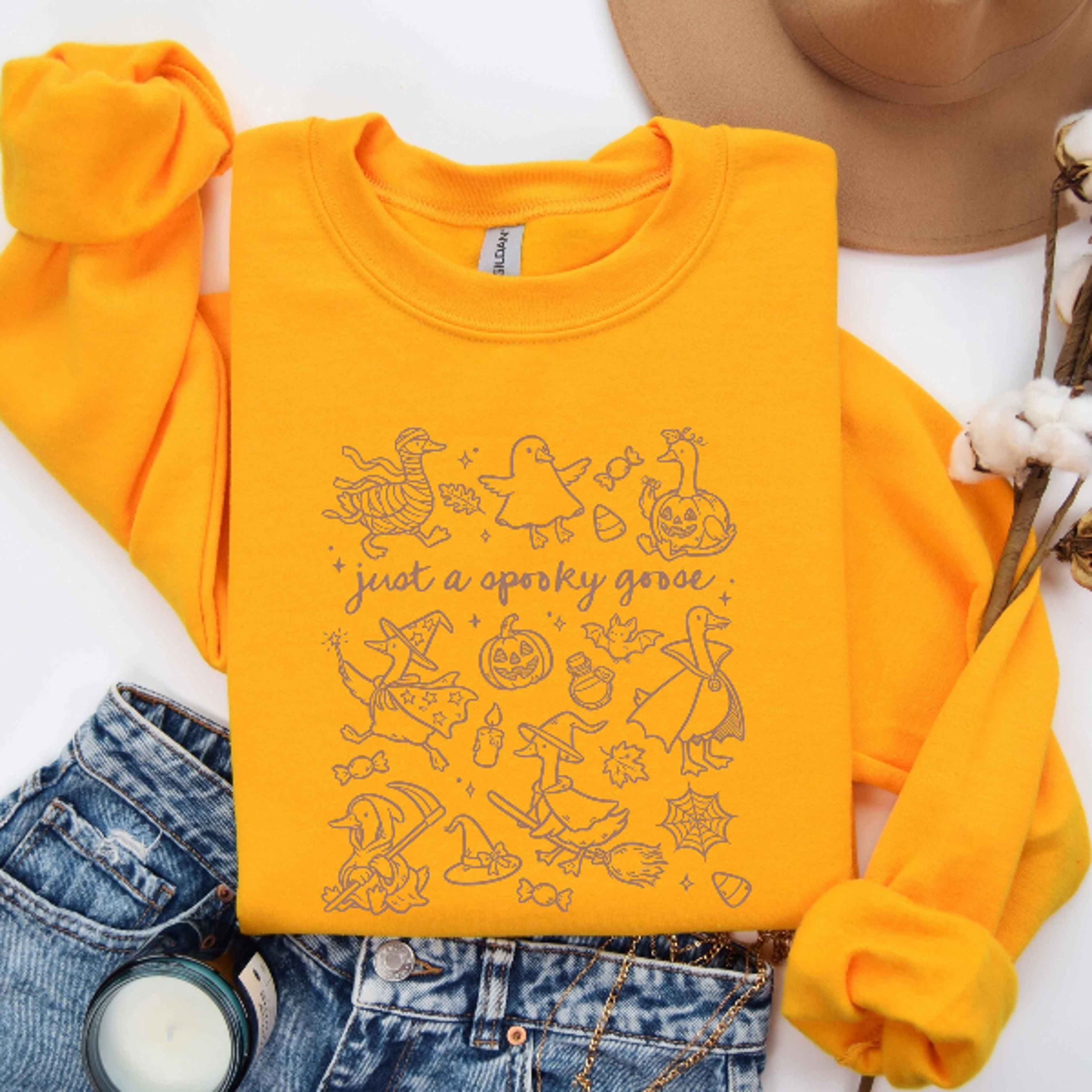 Just A Spooky Goose Halloween Sweatshirt Funny Silly Goose Hoodie 0
