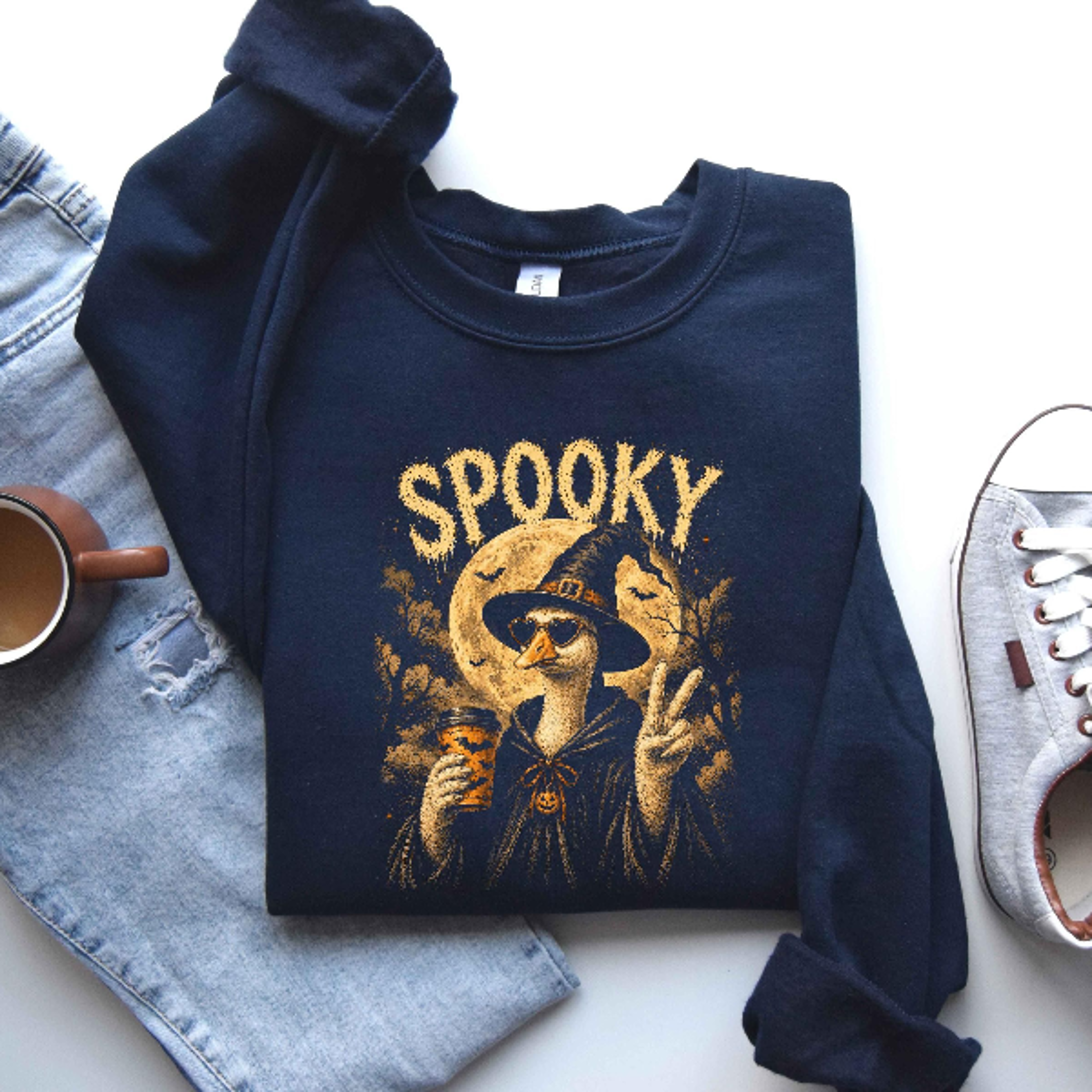 halloween goose witch sweatshirt cute spooky pumpkin goose hoodie