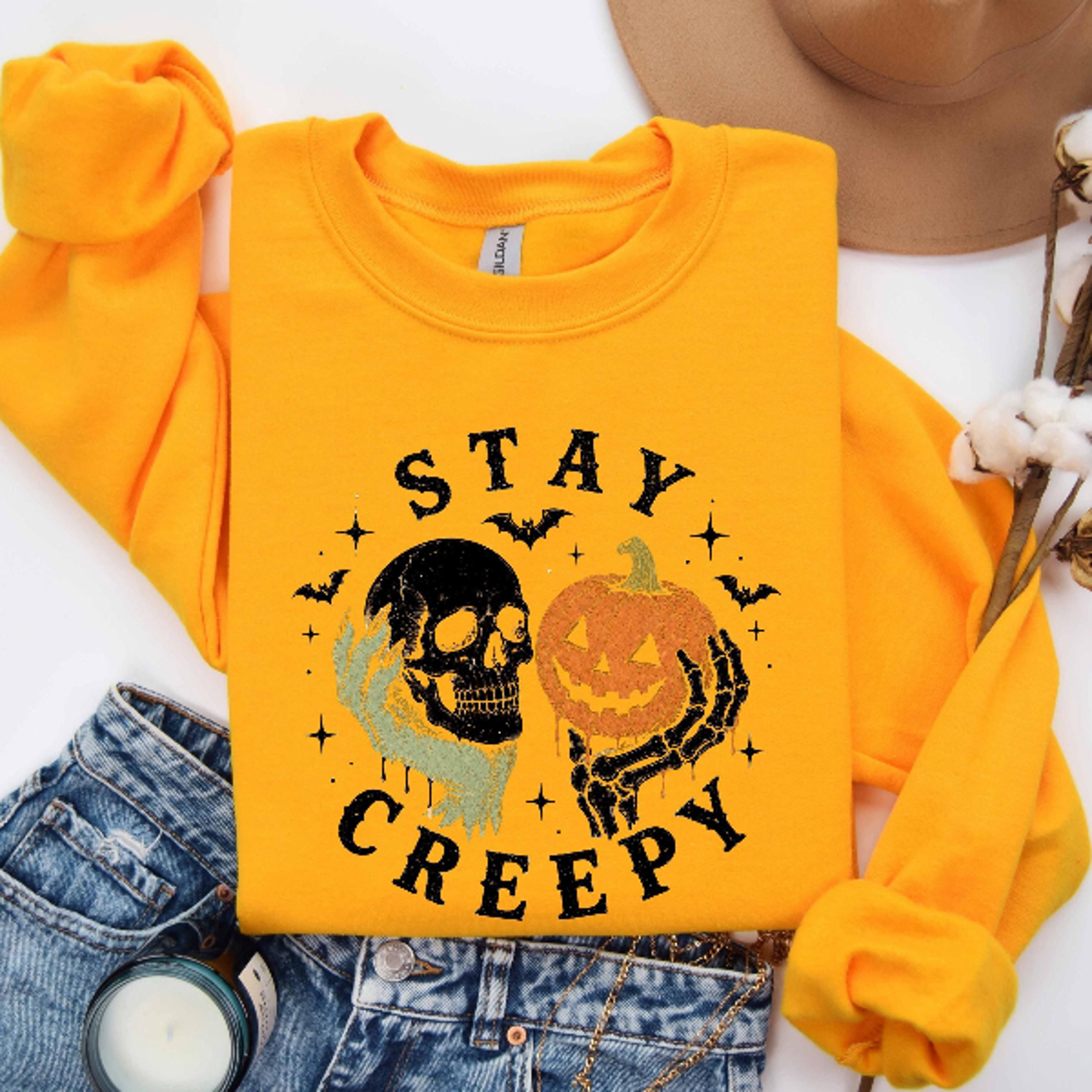 Creepy Skeleton Hands Sweatshirt Gothic Spooky Season Halloween Crewneck 0