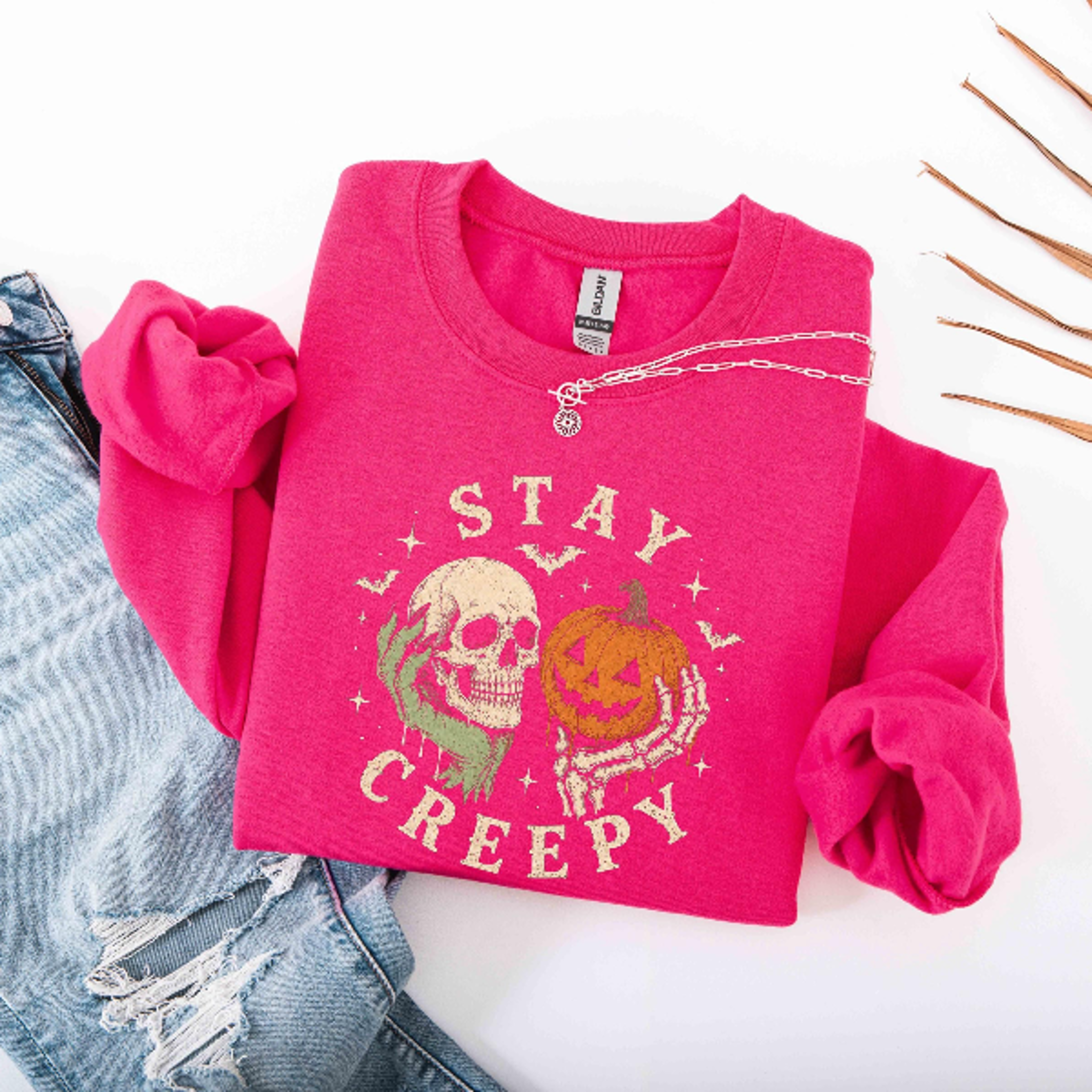 Creepy Skeleton Hands Sweatshirt Gothic Spooky Season Halloween Crewneck 2
