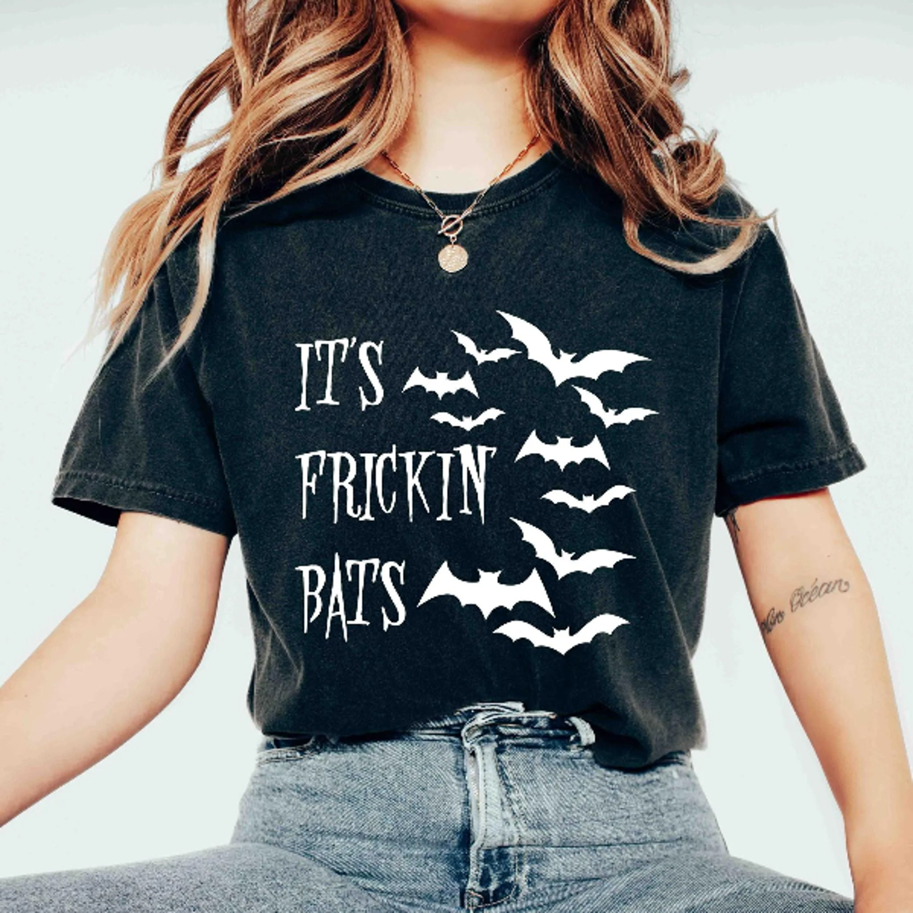 Its Fricking Bats TShirt Funny Spooky Halloween Crewneck Tee 2