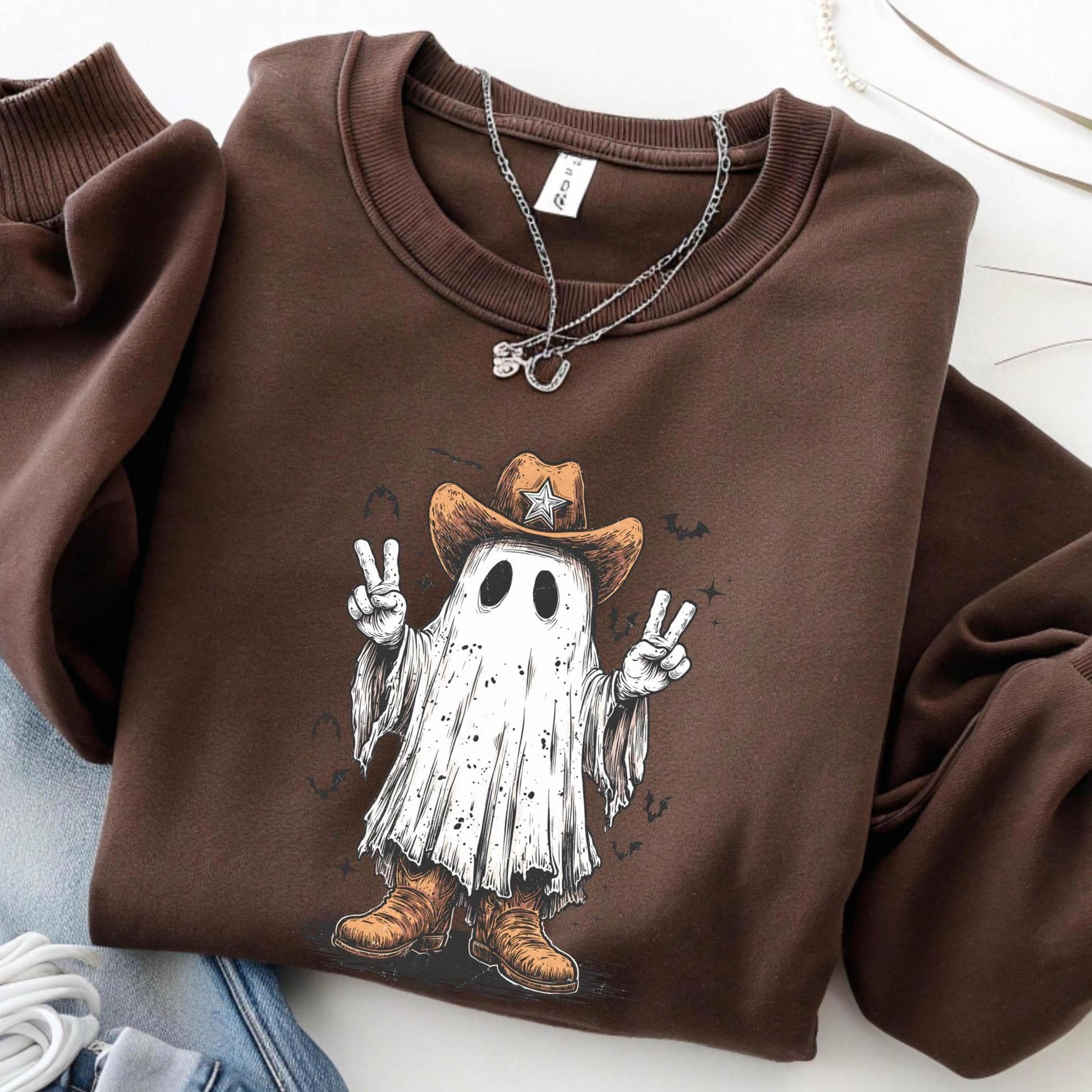 Howdy Halloween Sweatshirt Western Cowboy Cowgirl Spooky Crewneck 4