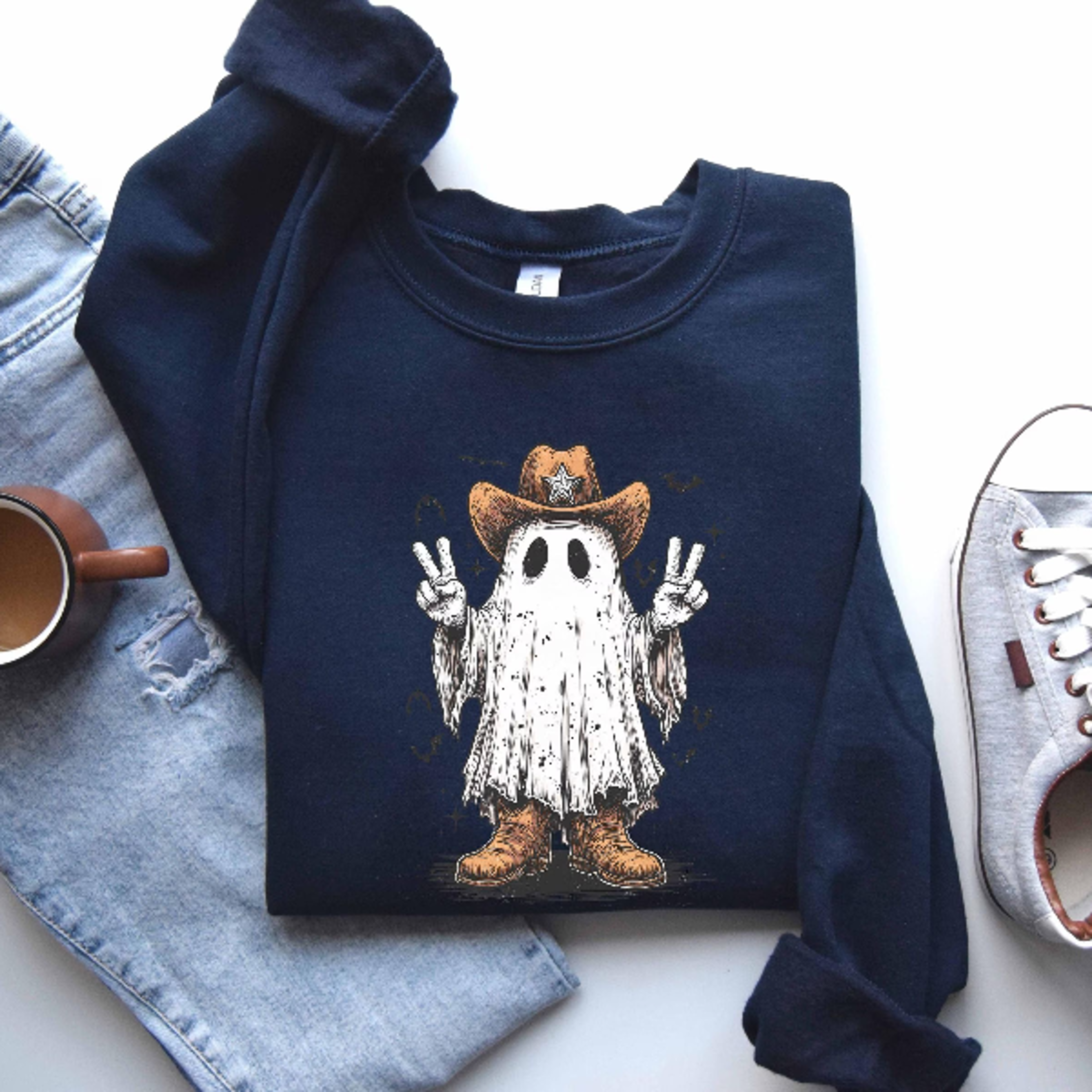 howdy halloween sweatshirt western cowboy cowgirl spooky crewneck