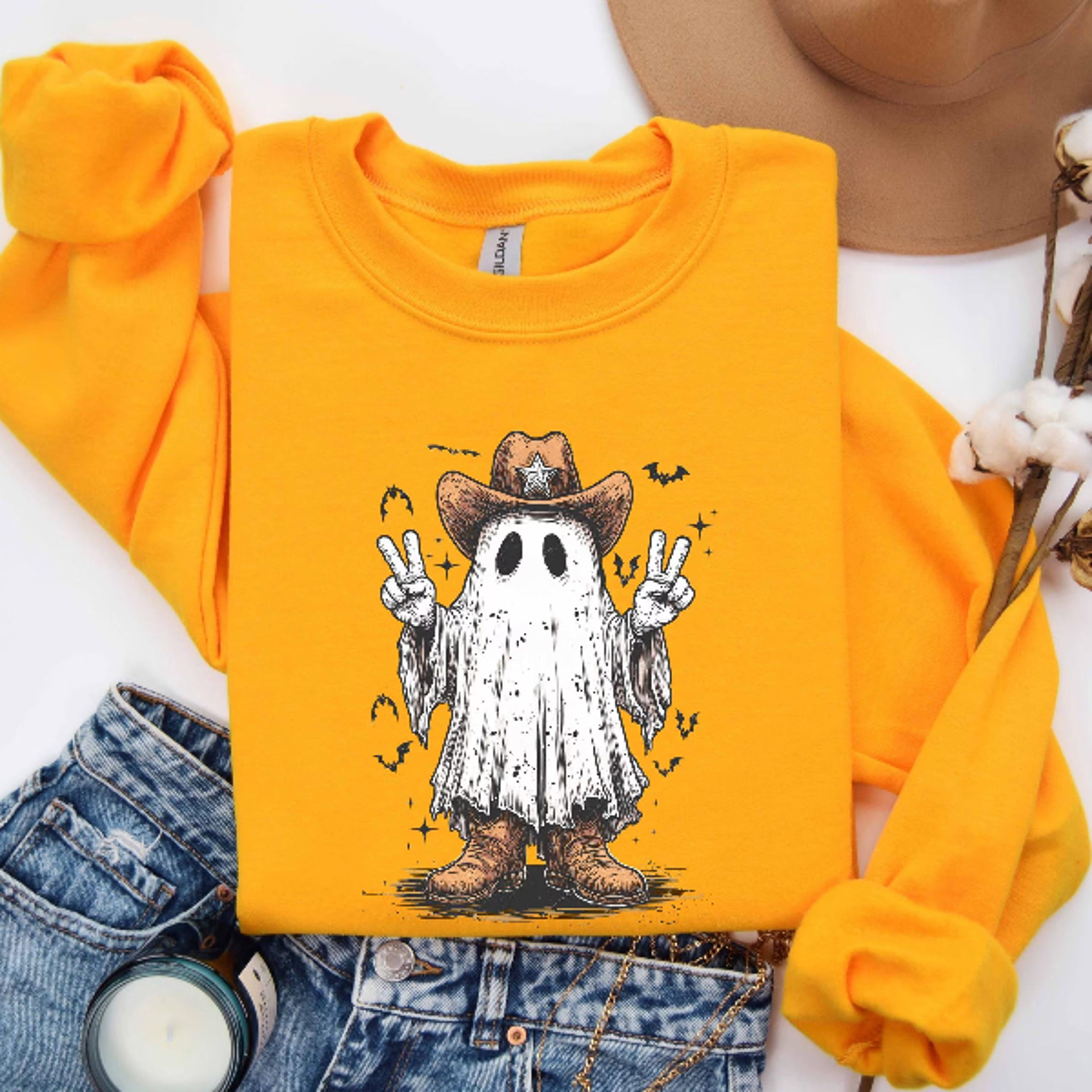 Howdy Halloween Sweatshirt Western Cowboy Cowgirl Spooky Crewneck 5