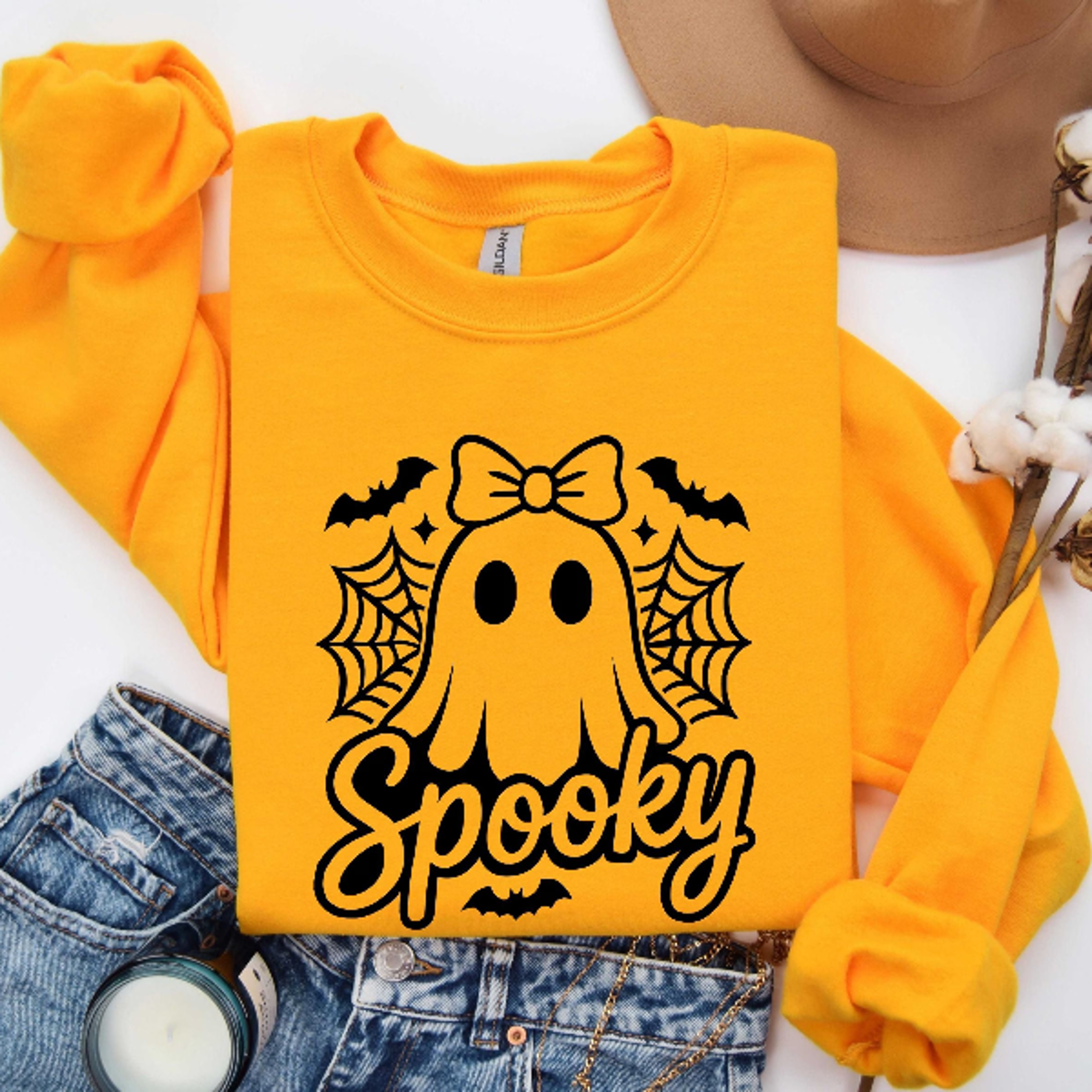 cute halloween ghost sweatshirt coquette pumpkin boho spooky hoodie