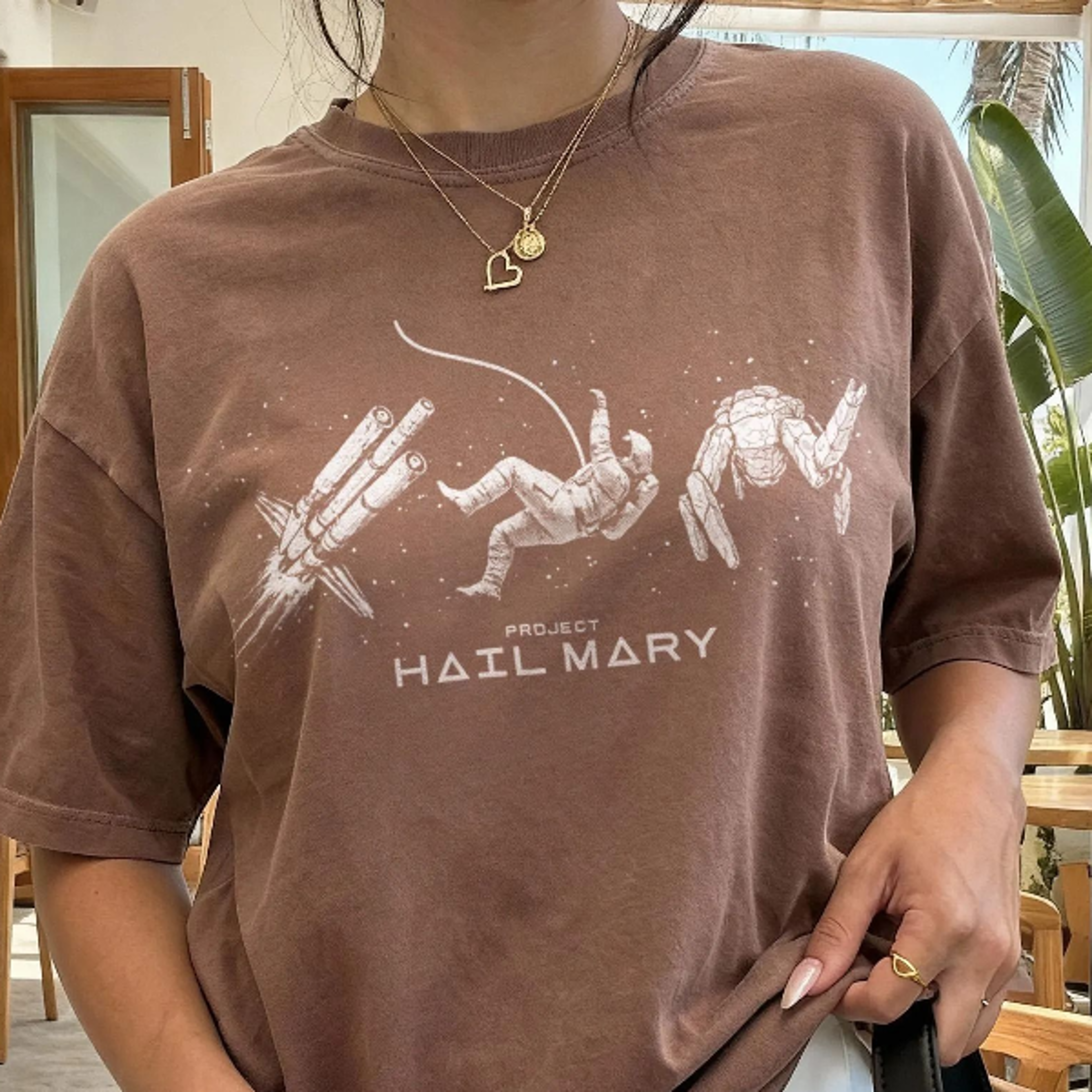 Minimalist Space Line Art Shirt Project Hail Mary Spaceship Astronaut Rocky Graphic Tee 1