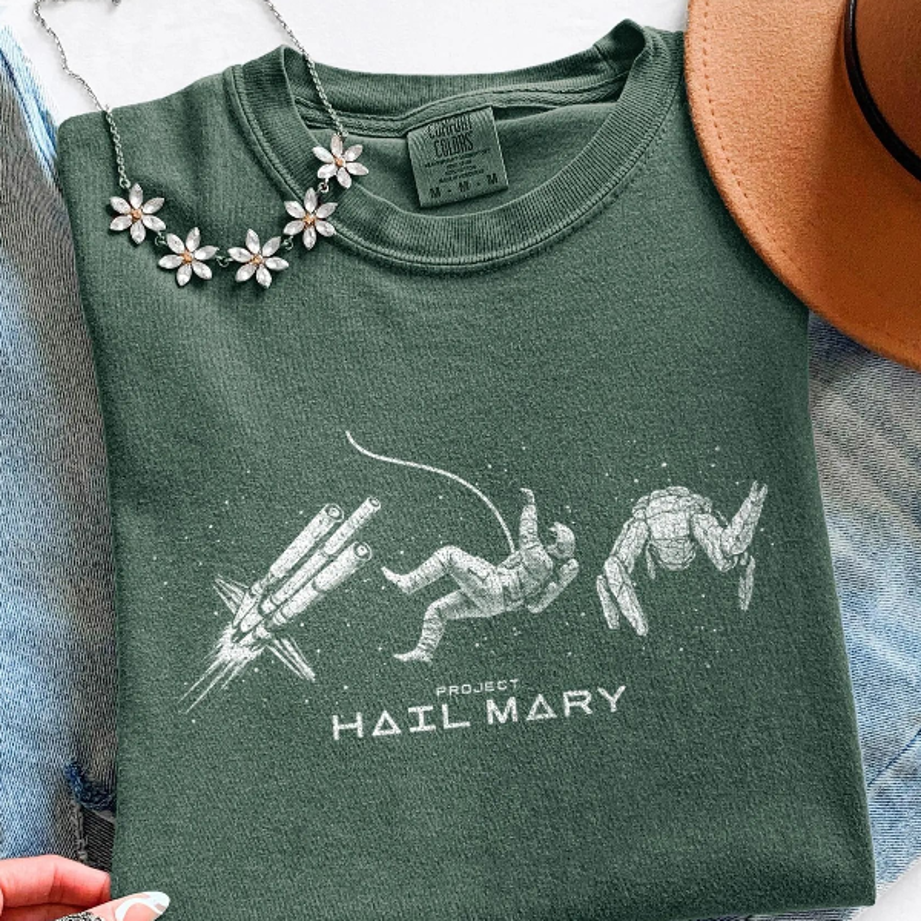 Minimalist Space Line Art Shirt Project Hail Mary Spaceship Astronaut Rocky Graphic Tee 2