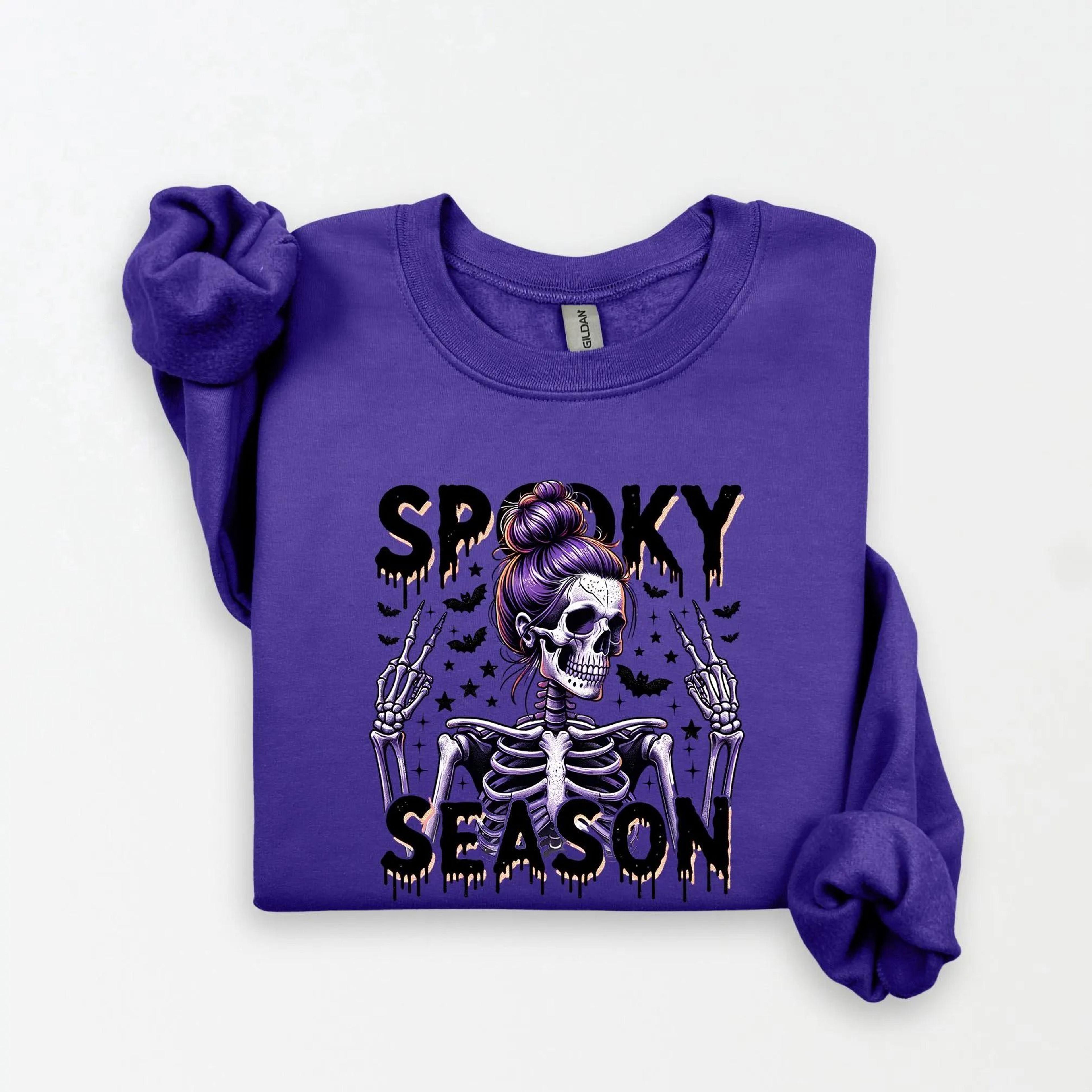 Spooky Season Sweatshirt Retro Halloween Cozy Fall Vibes Crewneck 2