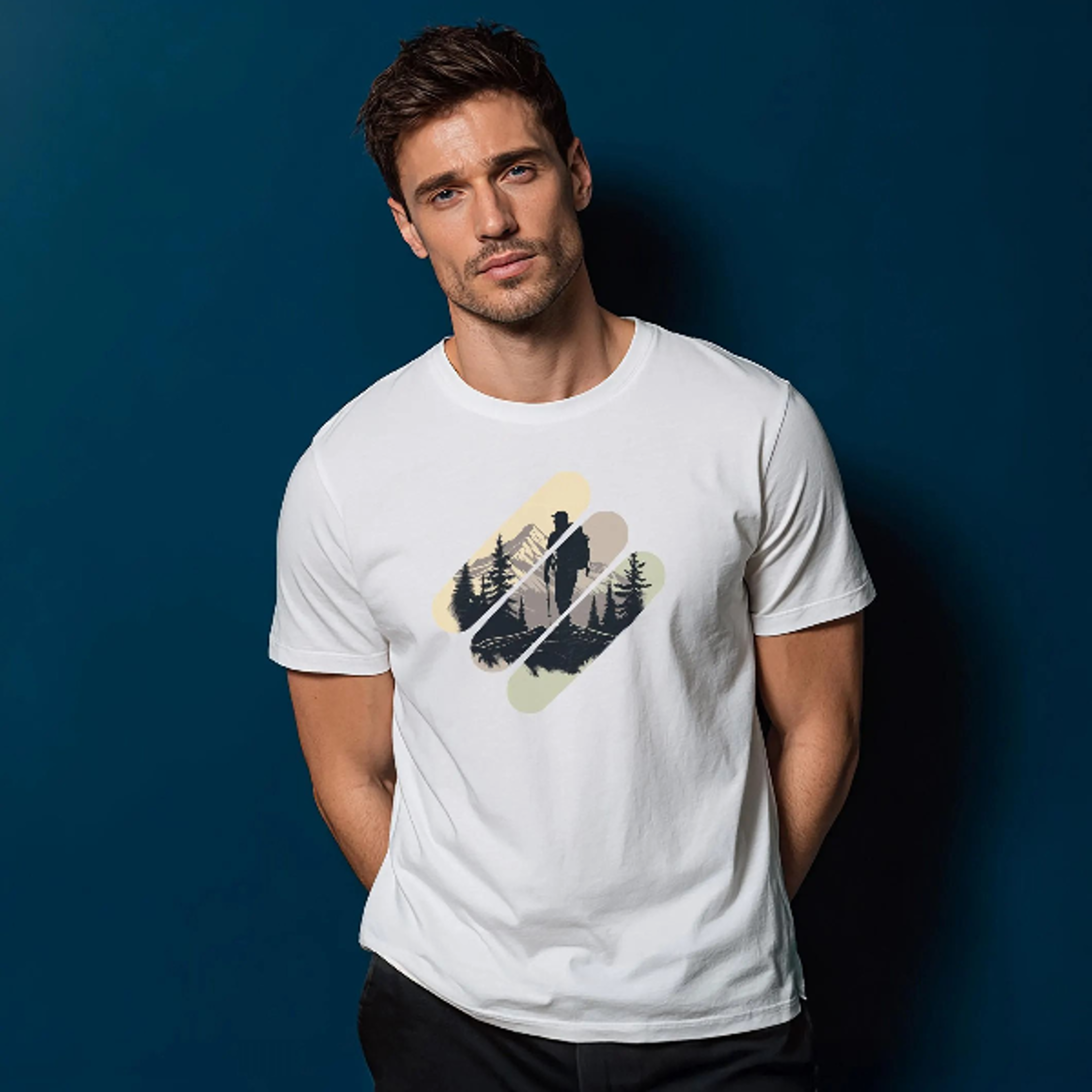 men's t-shirt mountains hiking - 100% organic cotton - gift for him - nature - hiking