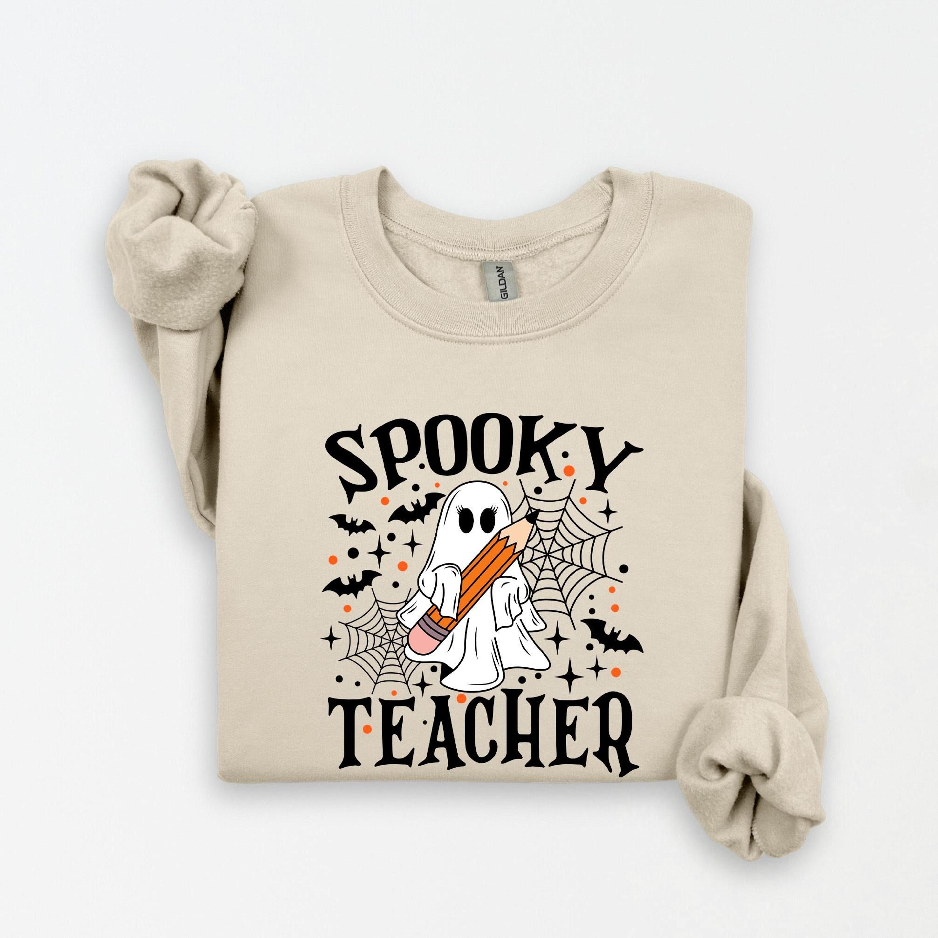 Spooky Teacher Sweatshirt Halloween Ghost Classroom Crewneck 1