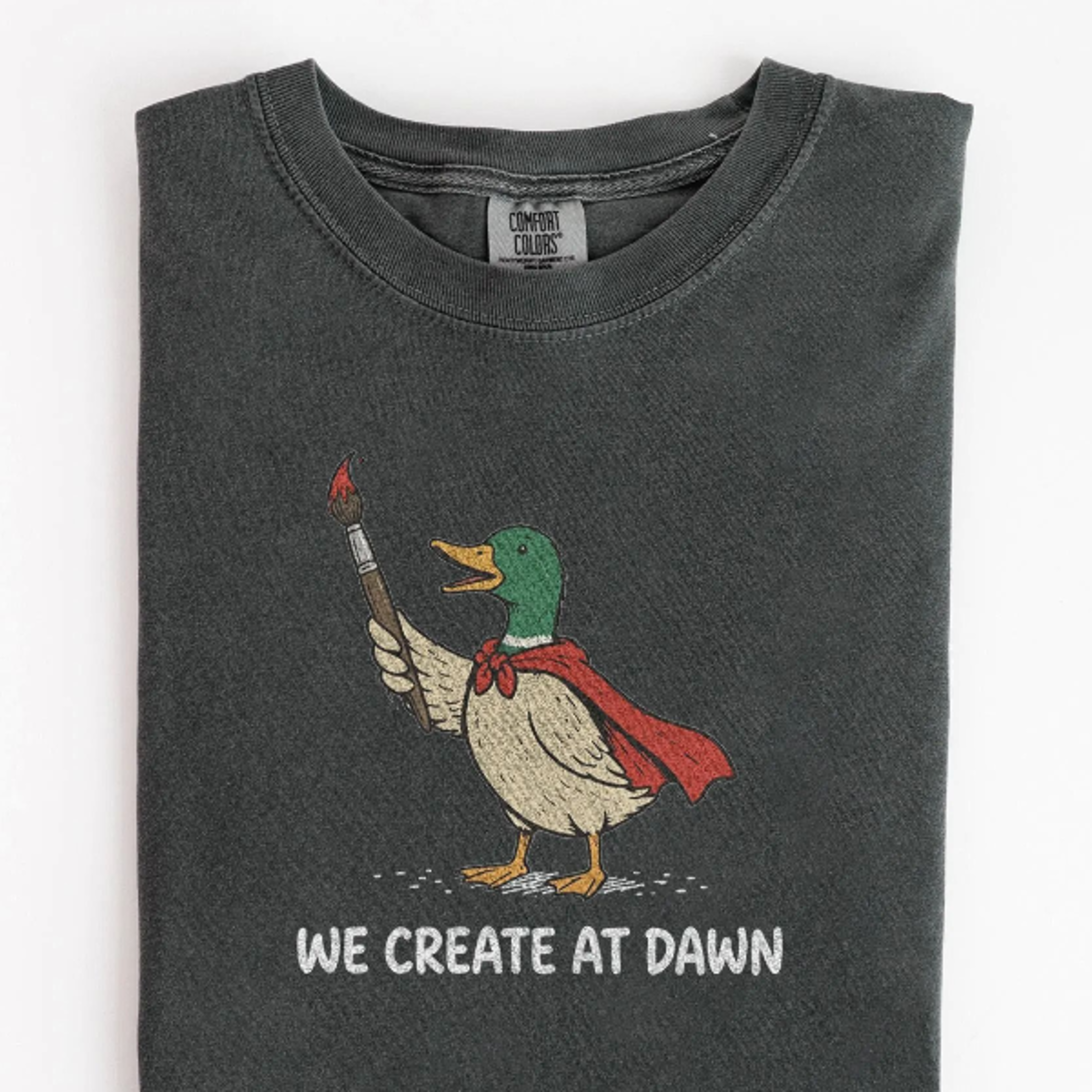Funny Artist Teacher Duck Graphic Tee We Create At Dawn Creative Classroom Shirt Art Educator Gift 2