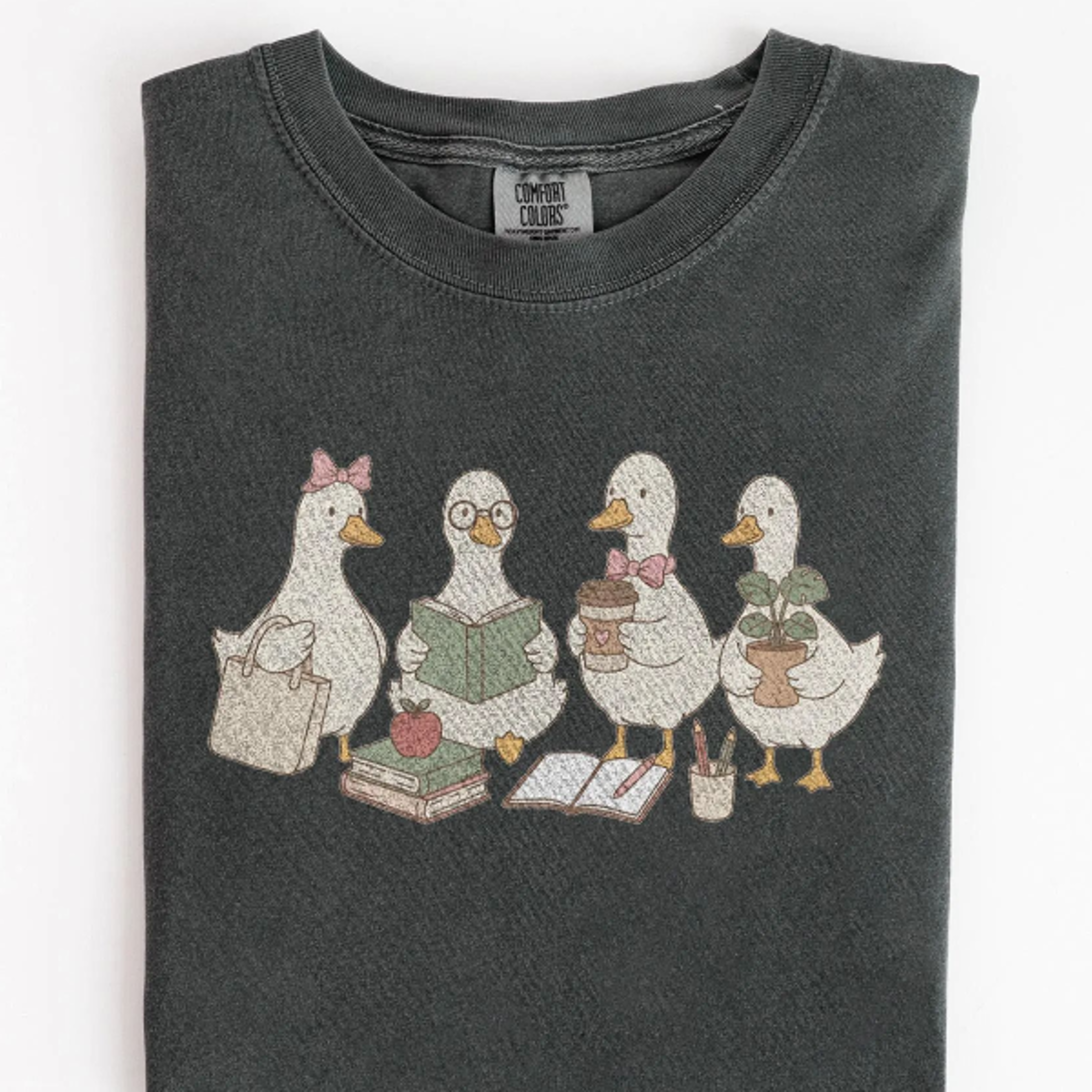 Charming Goose Collection Graphic Tee Everyday Teacher Lifestyle Shirt Reading Coffee Plants 1