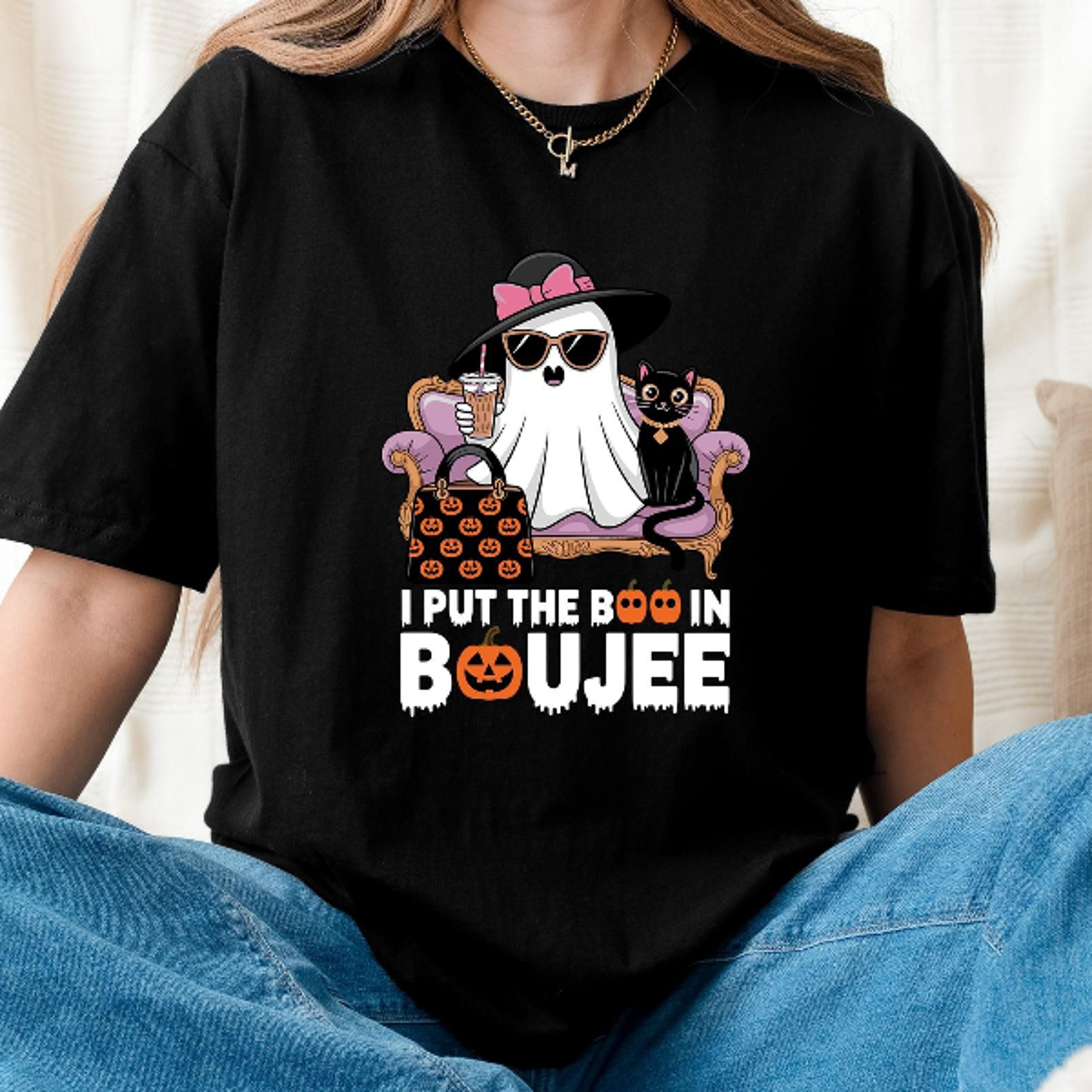 Coquette Halloween Shirt Boujee Ghost Cute Spooky Season Tee 1