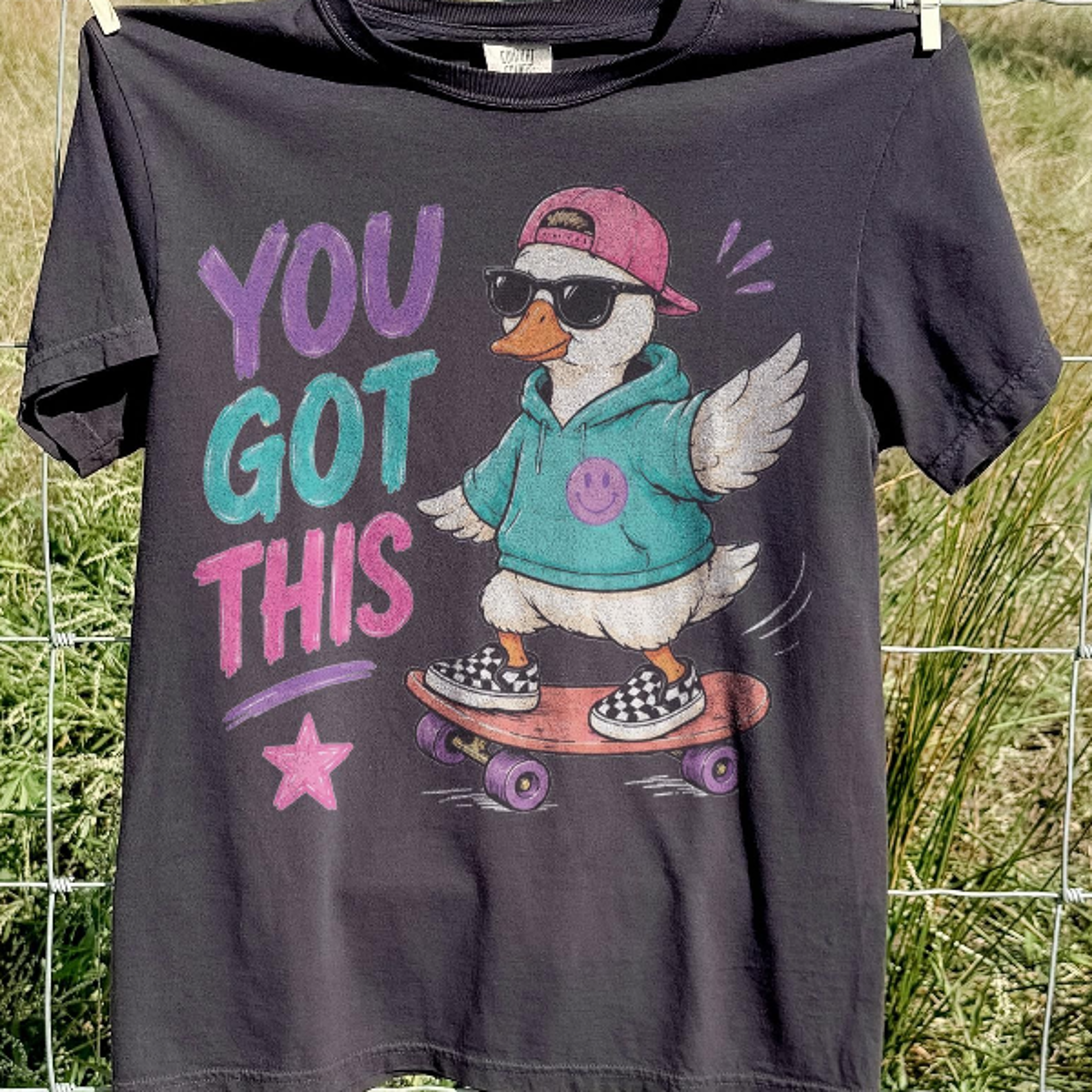 cute duck graphic tee, inspirational teacher motivation shirt, positive classroom