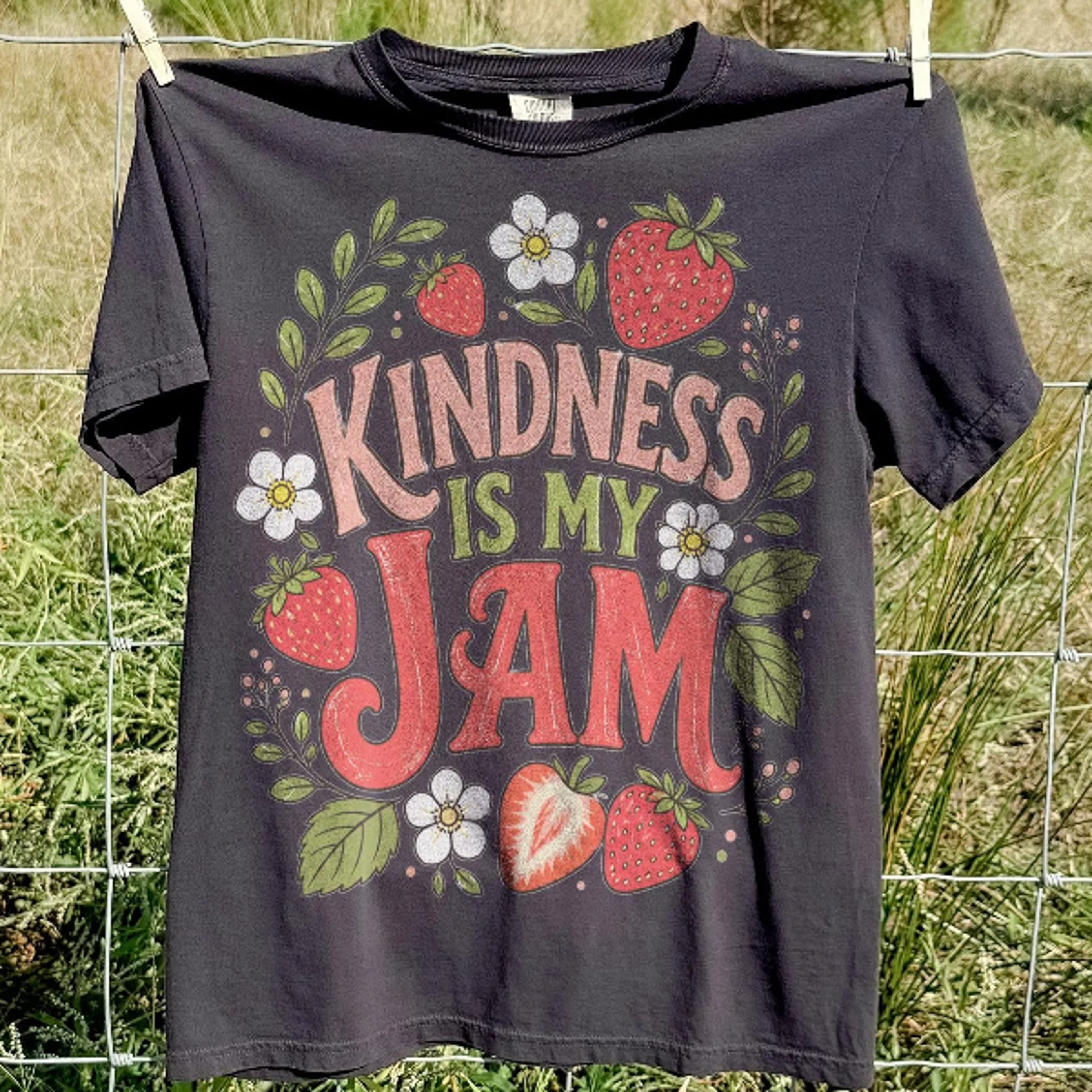 Kindness Strawberry Graphic Tee Positive Teacher Kindness Shirt Classroom Inspiration Floral Top 0