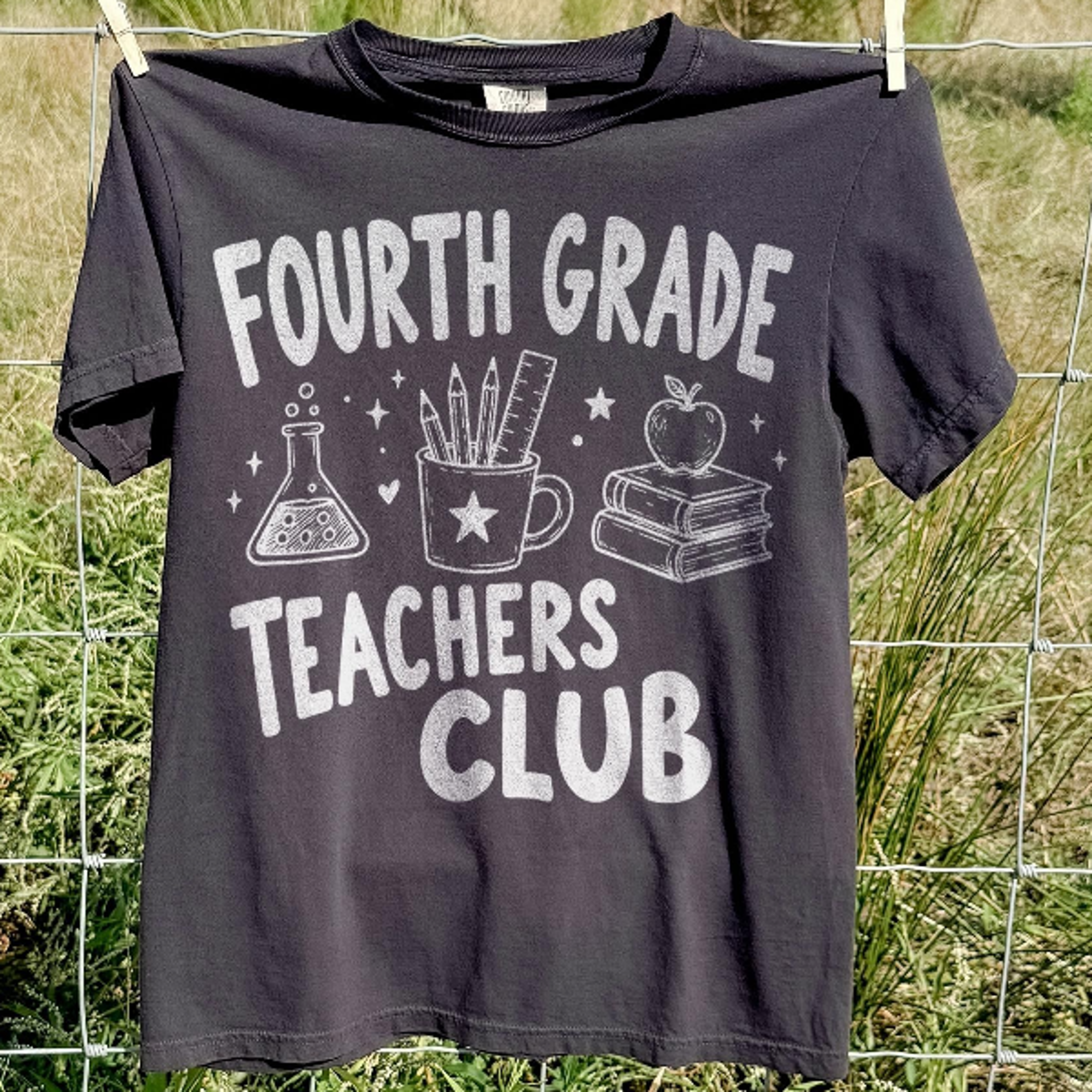 fourth grade classroom graphic tee, elementary teacher school spirit shirt, educator club apparel