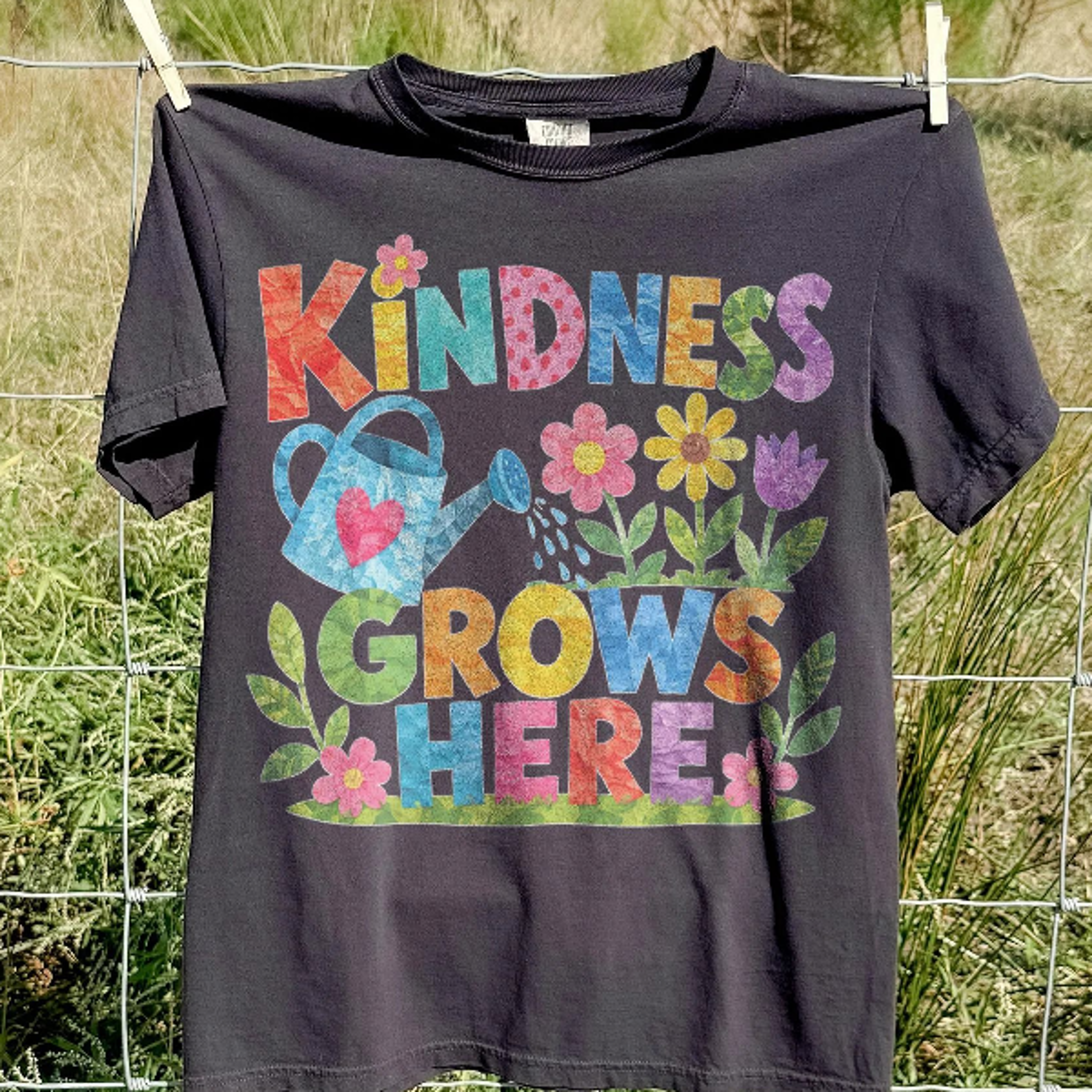 kindness grows here graphic tee, teacher garden classroom shirt, floral school inspiration top