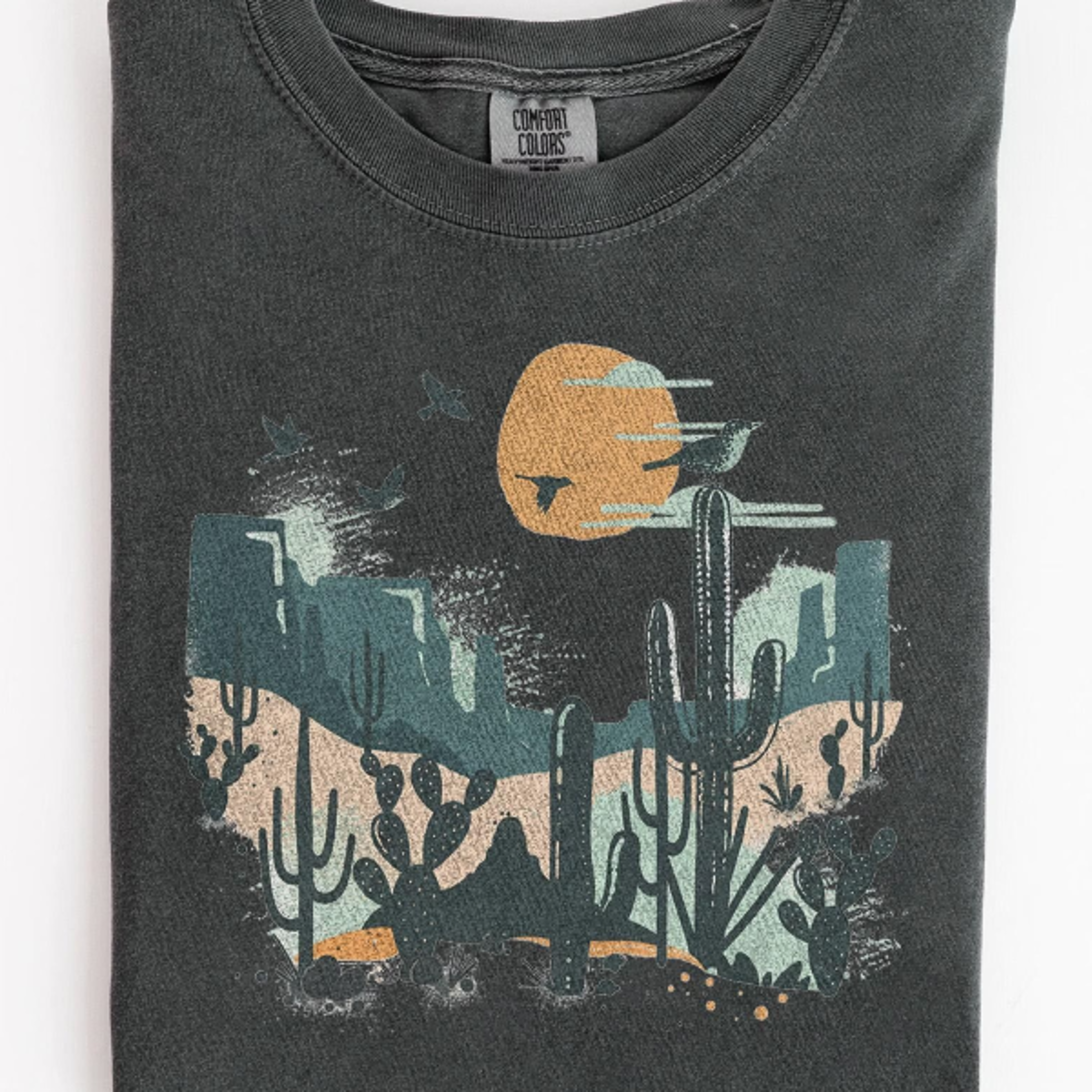 retro desert cactus graphic tee, southwest nature landscape shirt, vintage western adventure top,desert