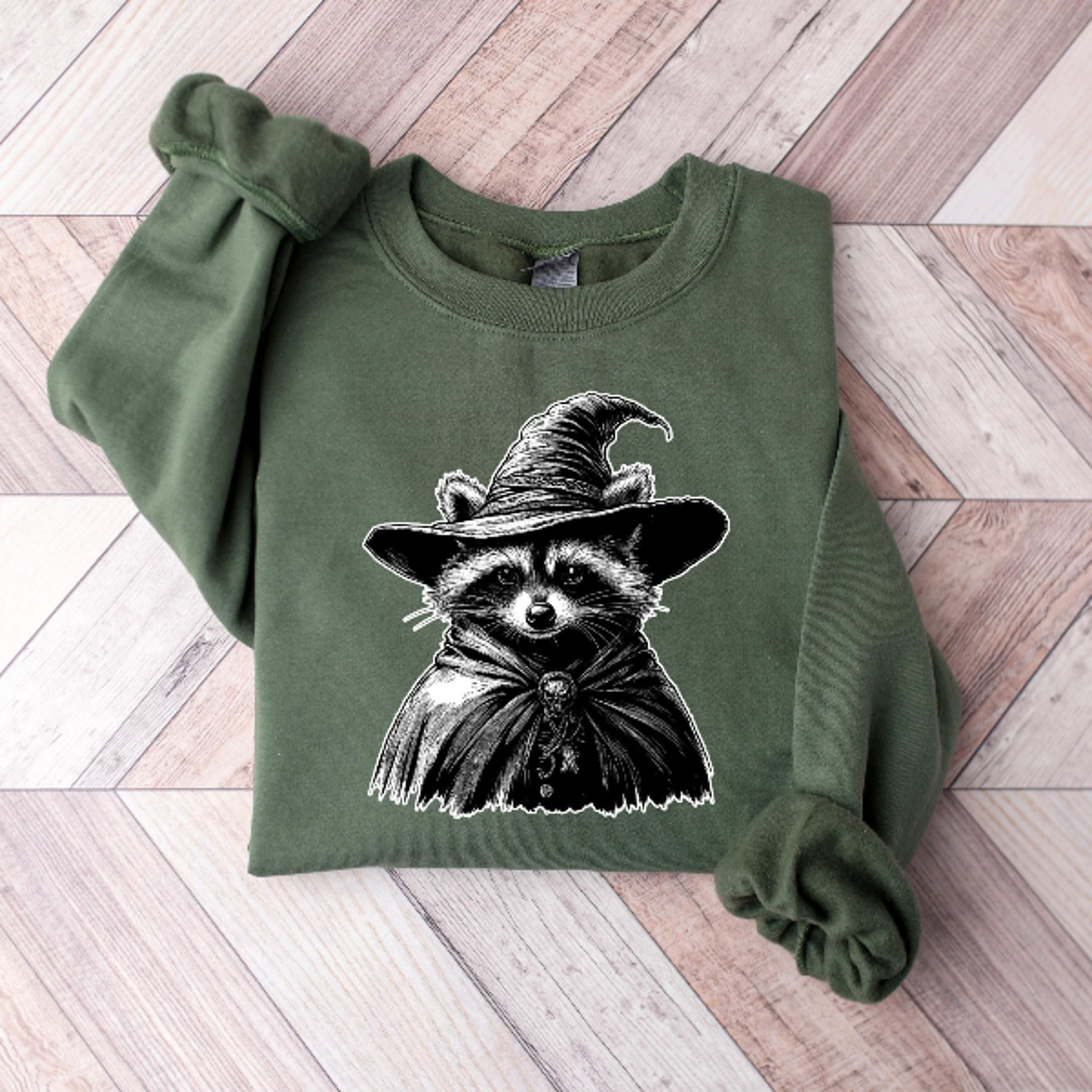 Witch Raccoon Halloween Shirt Cute Spooky Retro Raccoon Tee 3
