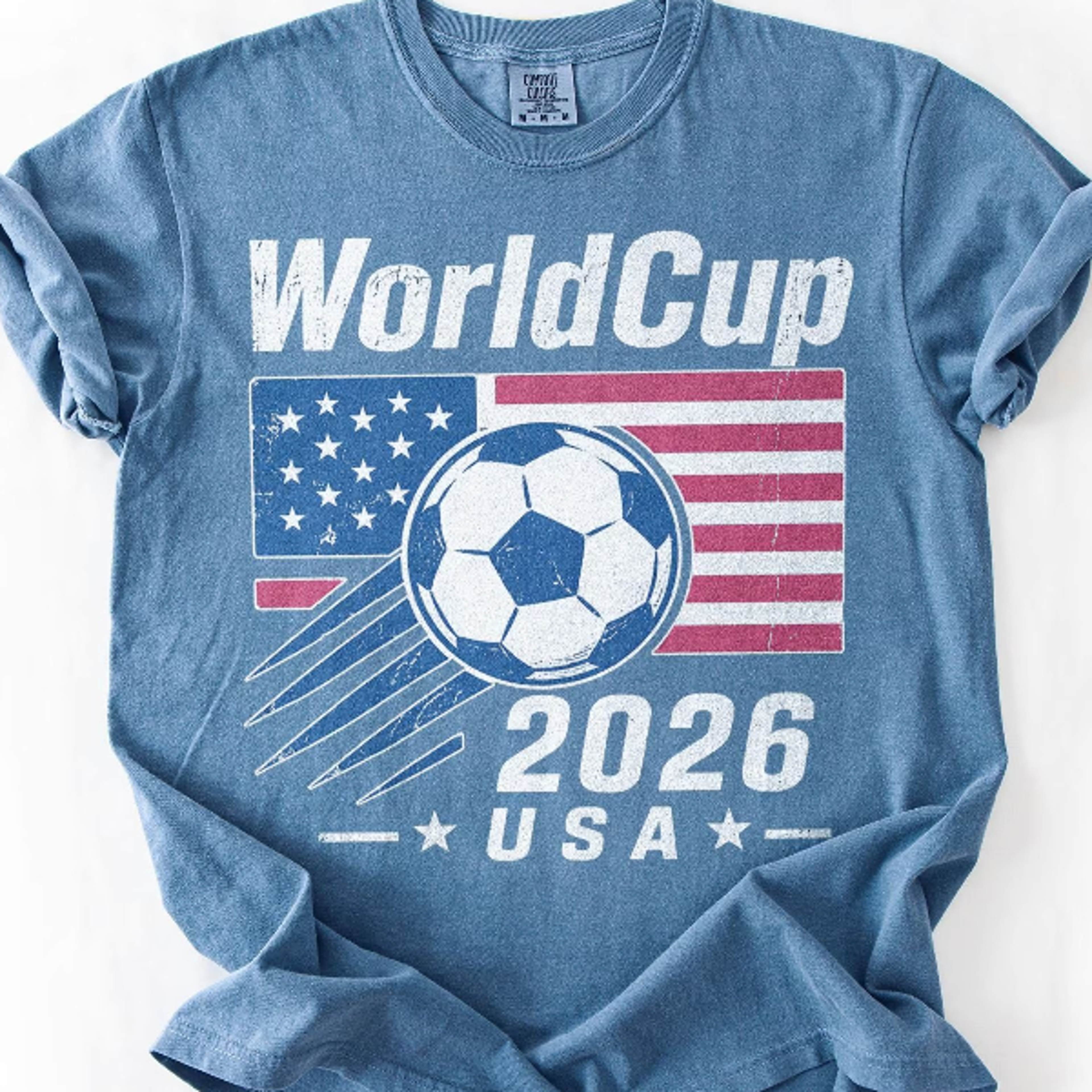 retro usa world cup 2026 soccer shirt, patriotic american flag football graphic tee, vintage fan