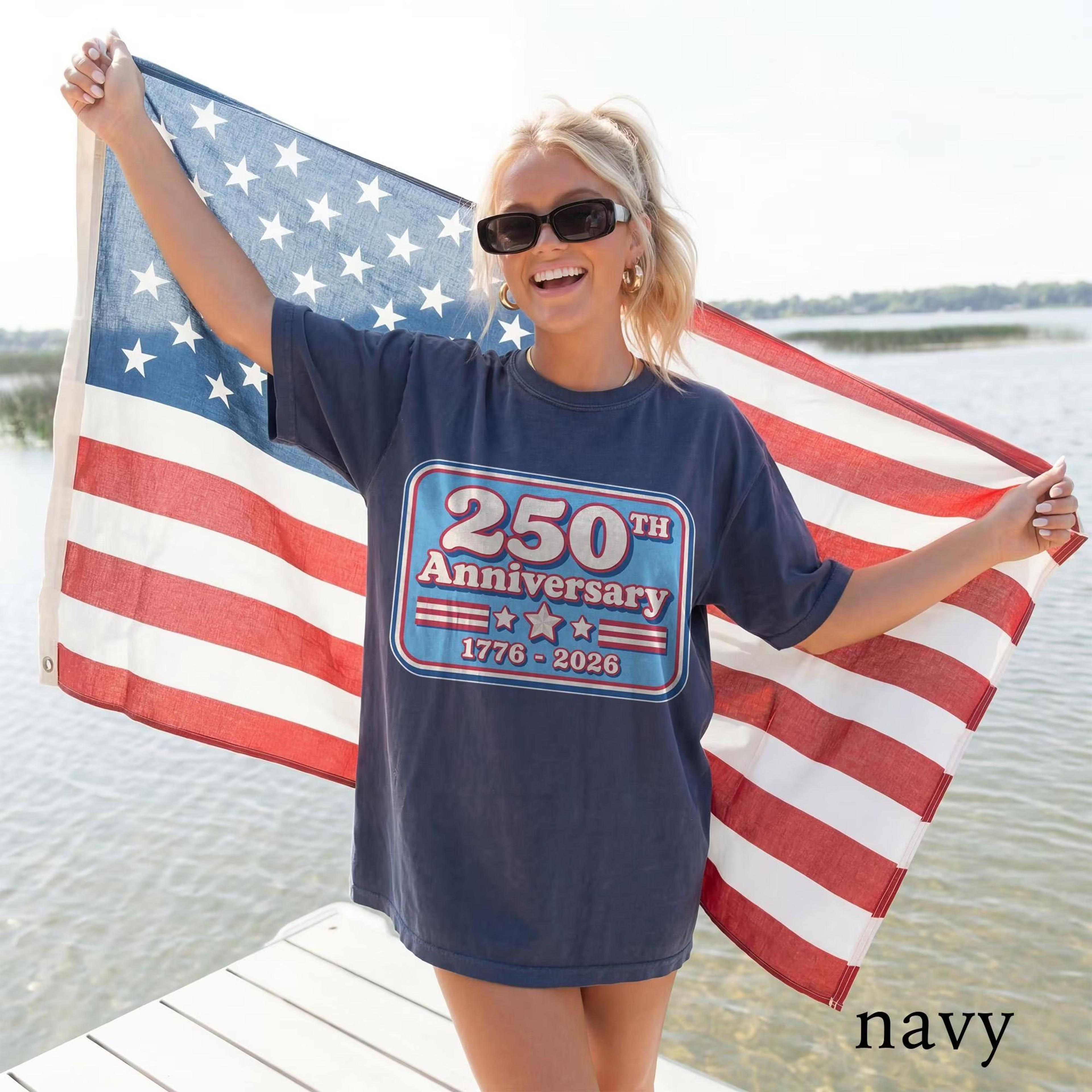 250th Anniversary Shirt Patriotic America Celebration Graphic Tee USA Semiquincentennial Design 1