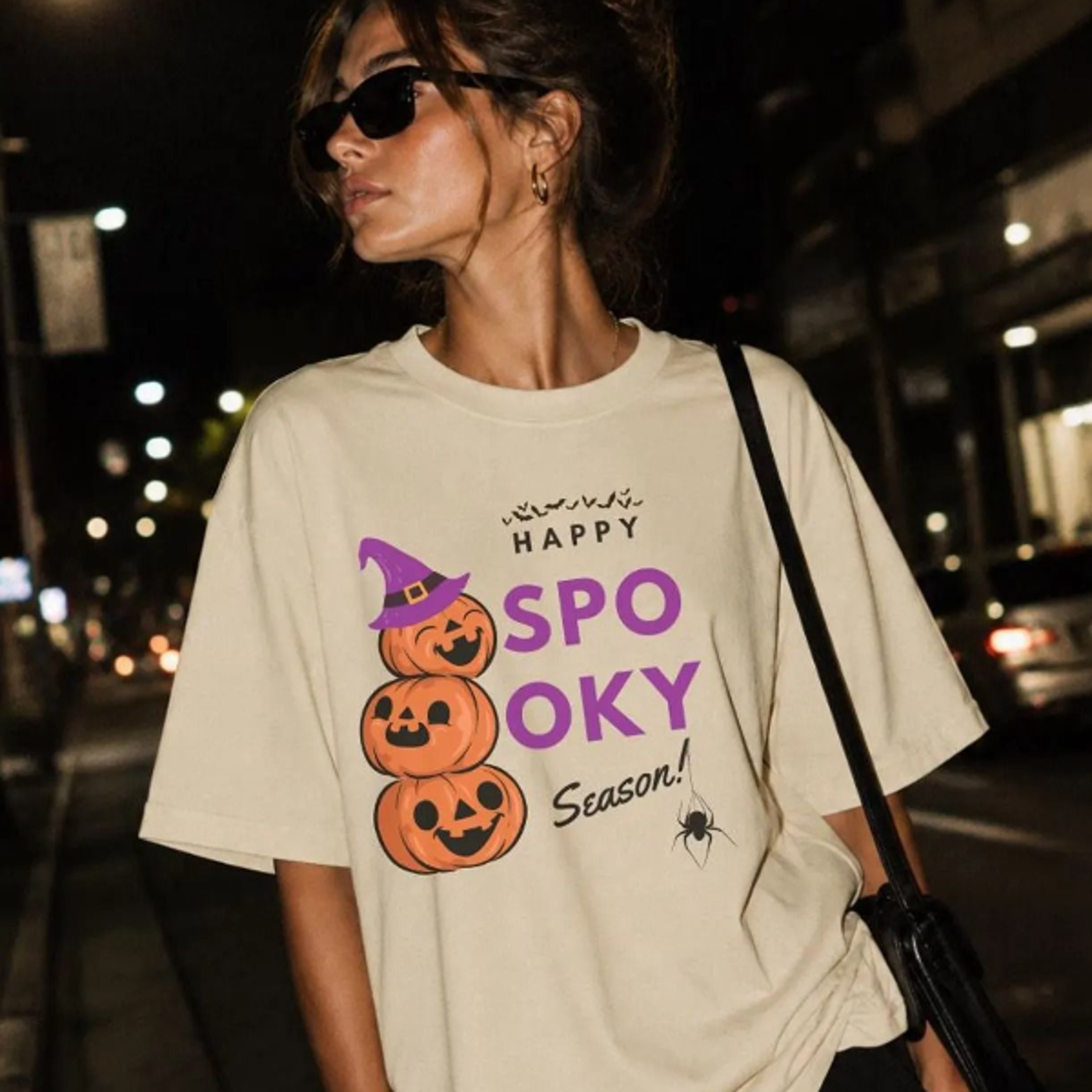 Happy Spooky Season Shirt Halloween Graphic Tee Jack O Lantern Graphic Striped Halloween 2