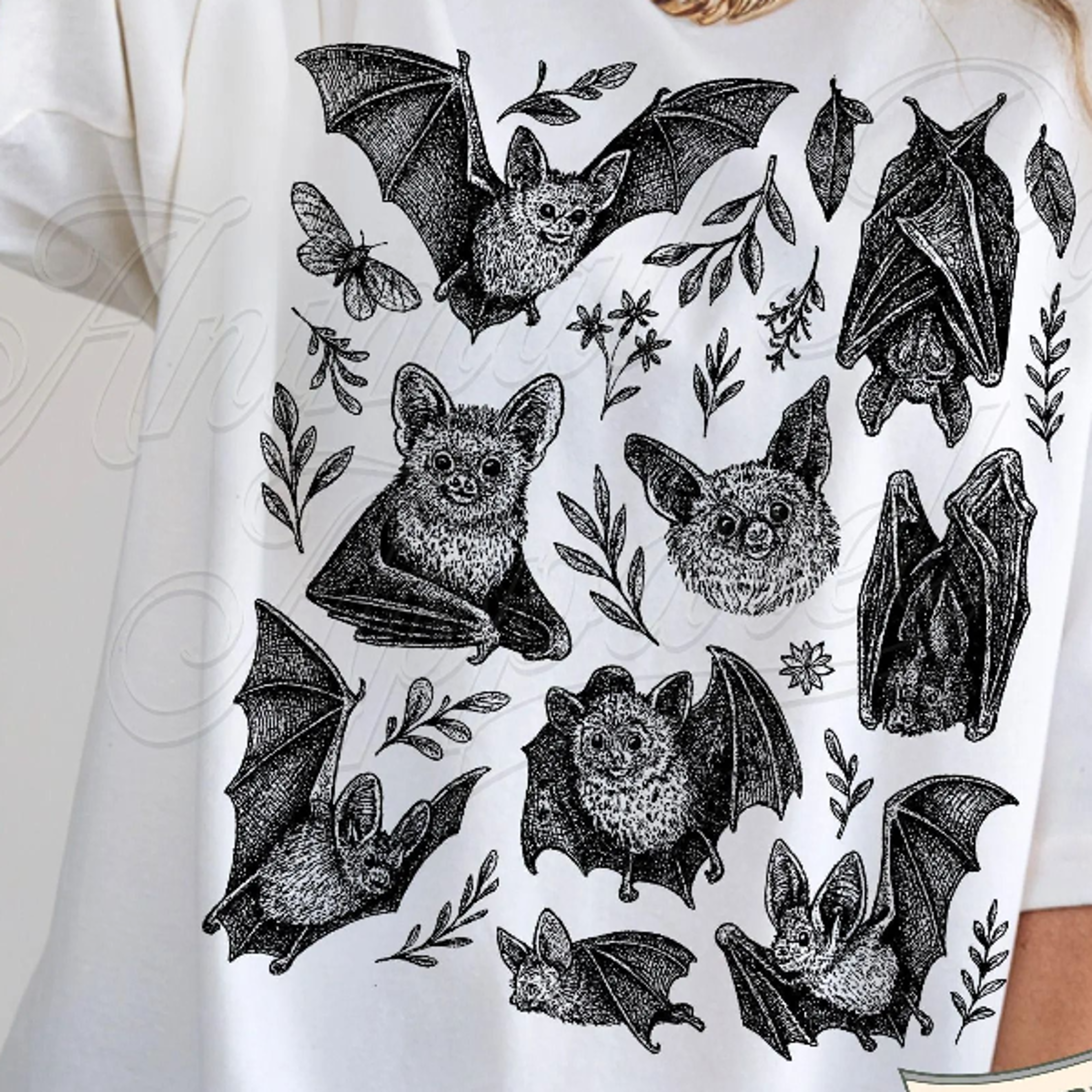 Vintage Bat TShirt Gothic Cottagecore Graphic Tee Bats 90s T Shirt Halloween Bats Tee 0