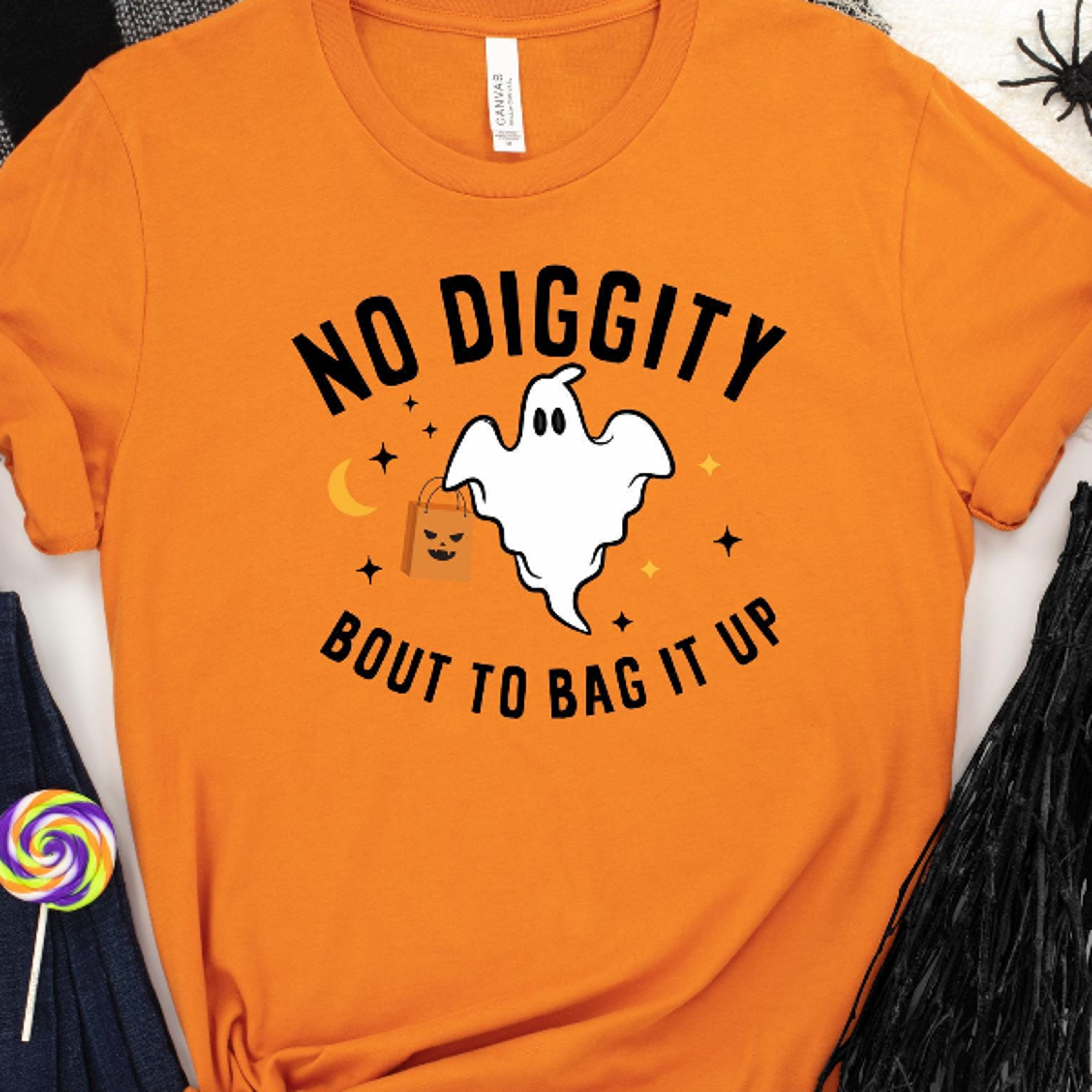 No Diggity Bout To Bag It Up Shirt Retro Ghost Spooky Season Tee 2