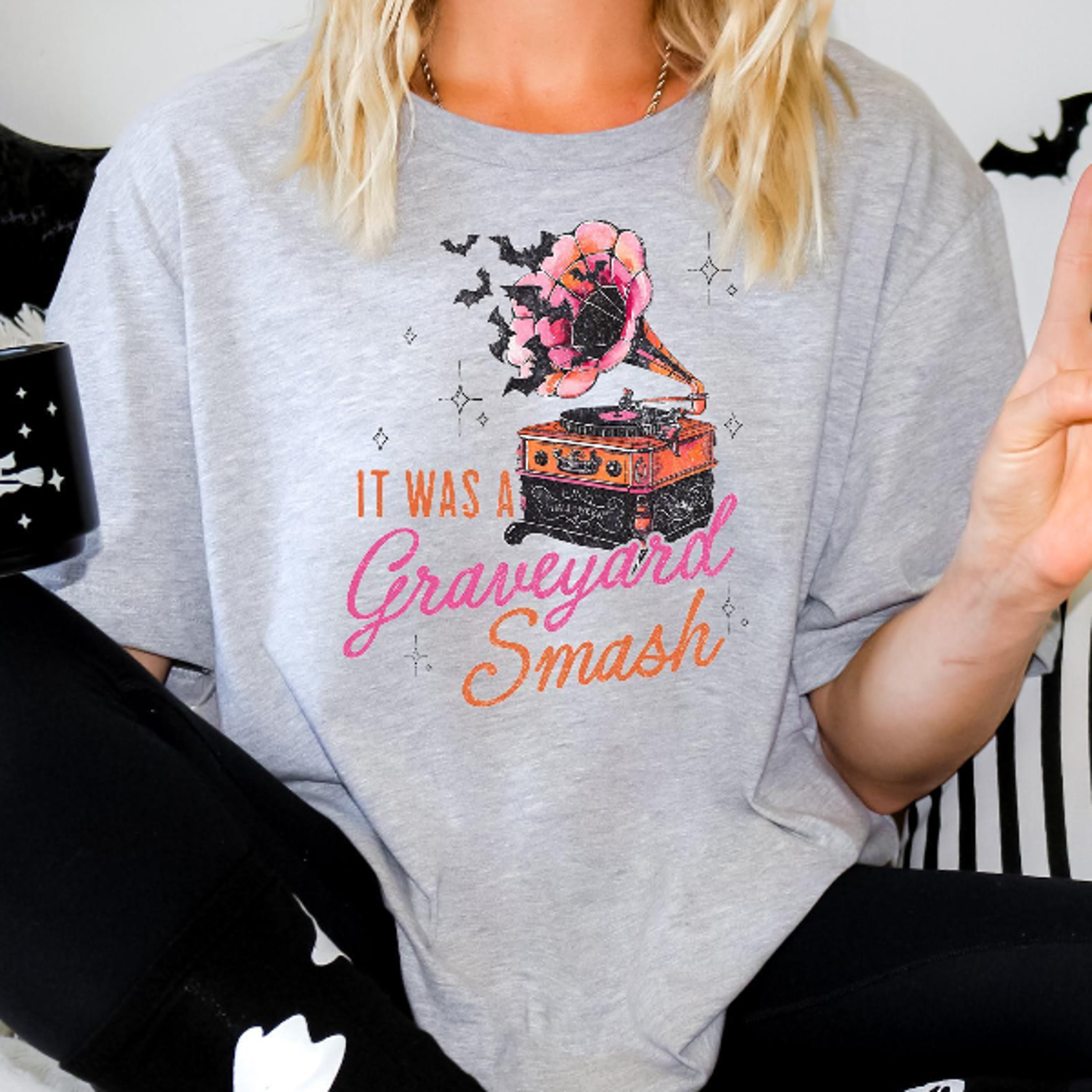 Graveyard Smash Retro Halloween Shirt Dancing Skeleton Vintage Tee 2
