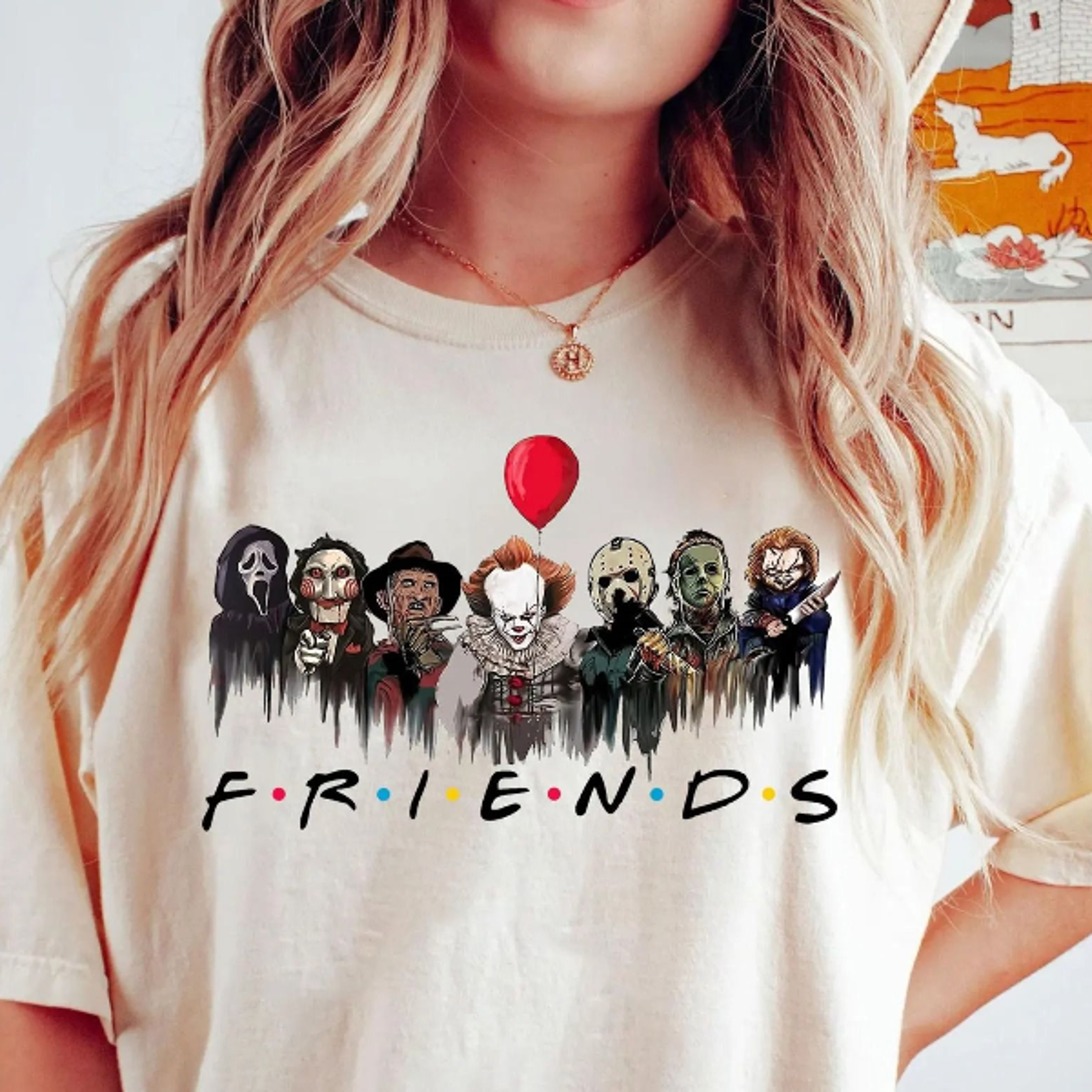 horror characters friends shirt, friends halloween shirt, horror movie characters shirt, halloween shirt, halloween horr