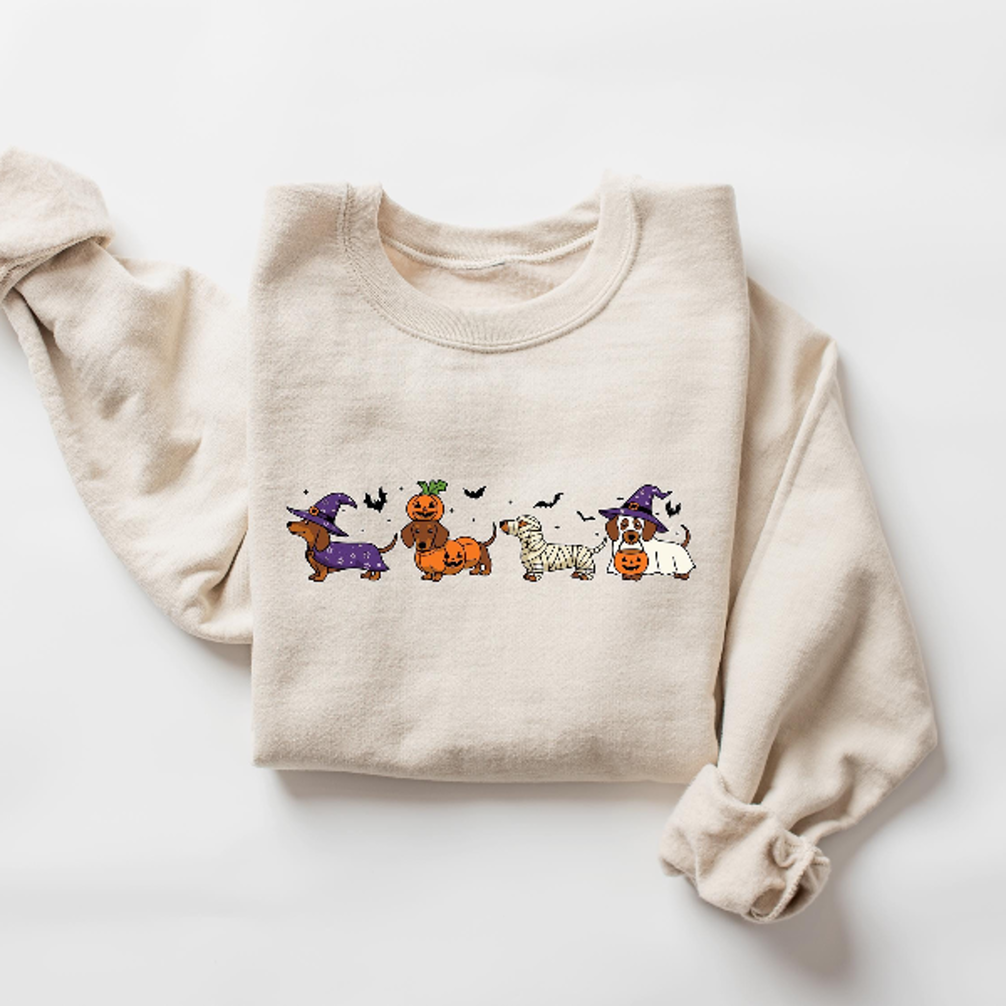 dachshund halloween sweatshirt cute ghost dog spooky season tee