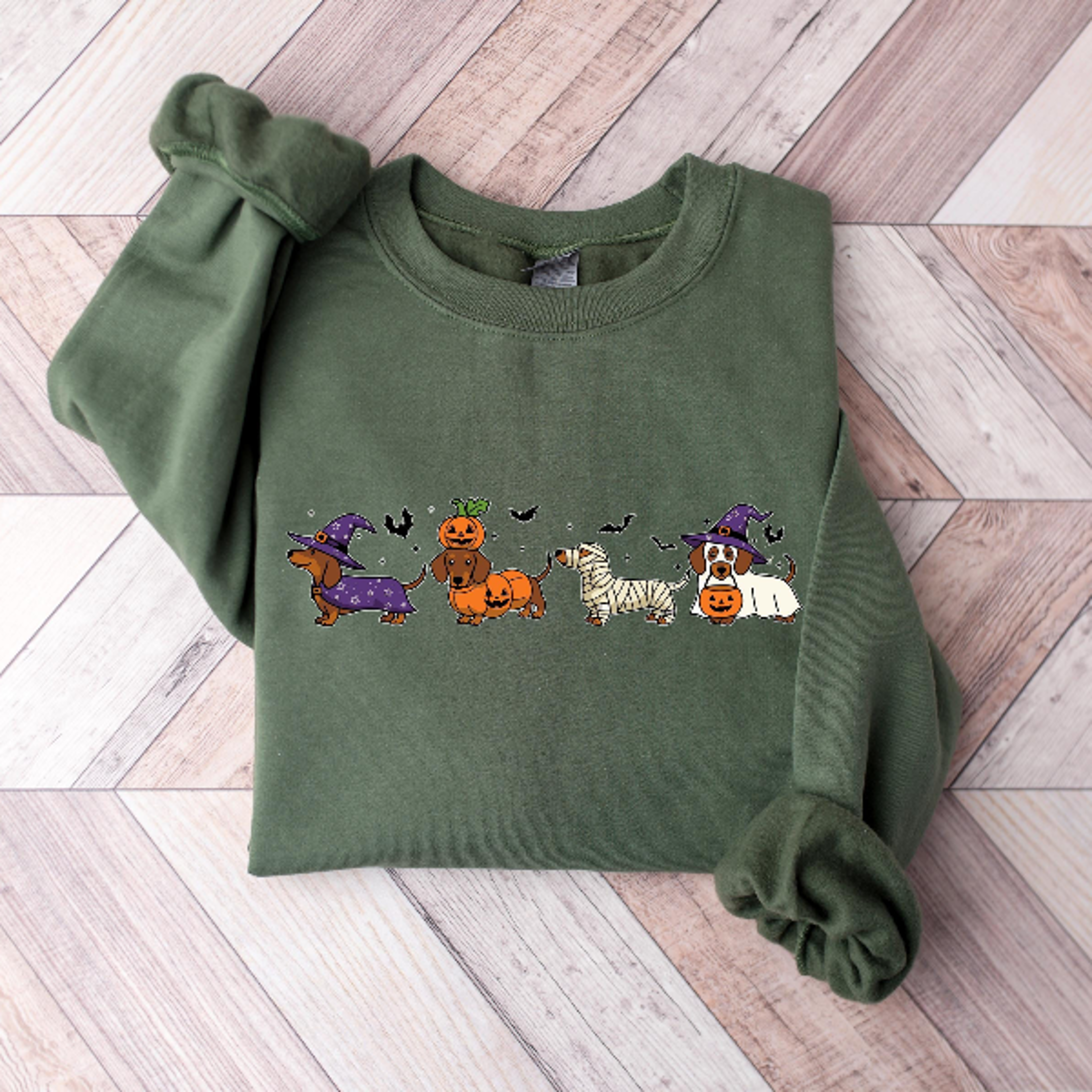 Dachshund Halloween Sweatshirt Cute Ghost Dog Spooky Season Tee 2