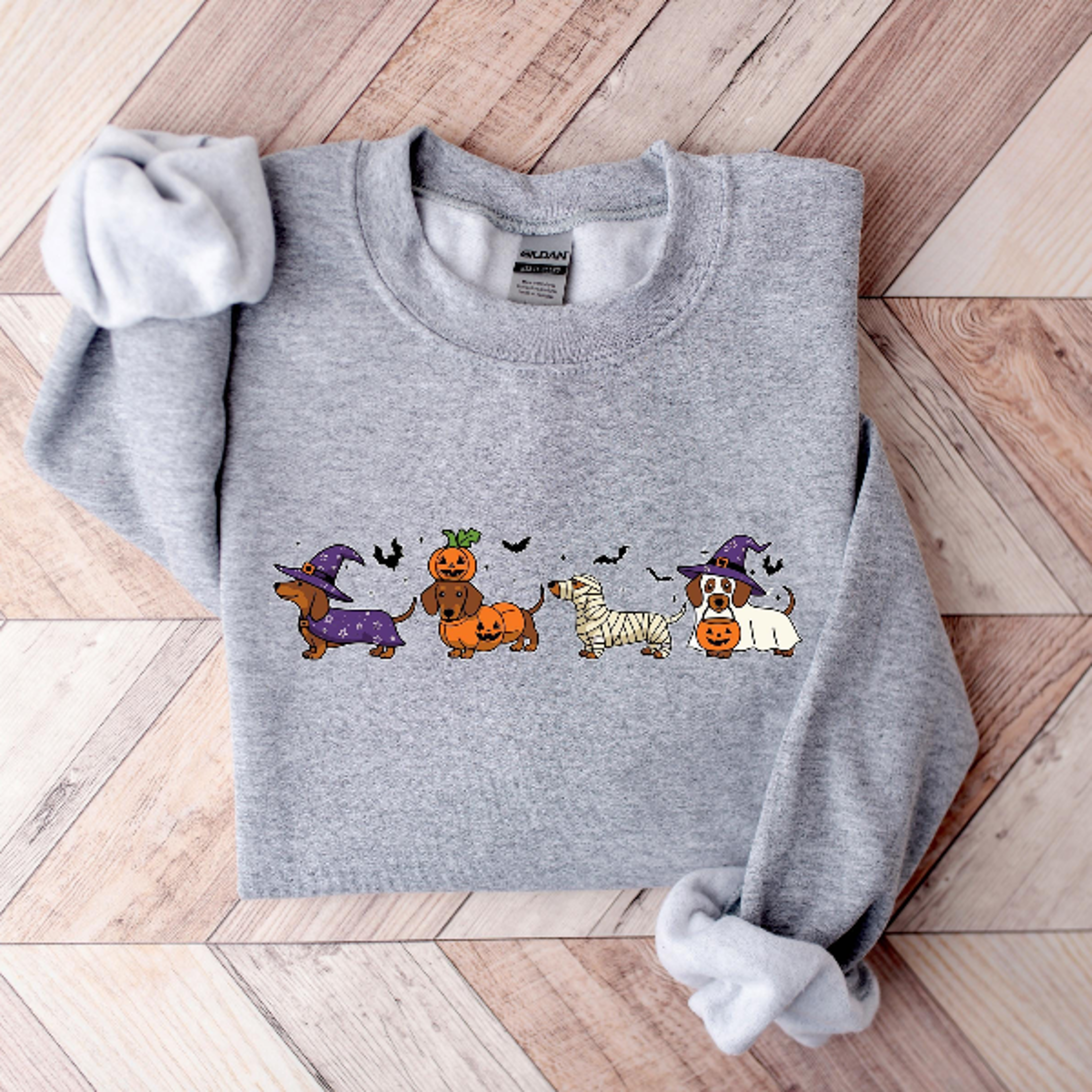 Dachshund Halloween Sweatshirt Cute Ghost Dog Spooky Season Tee 3