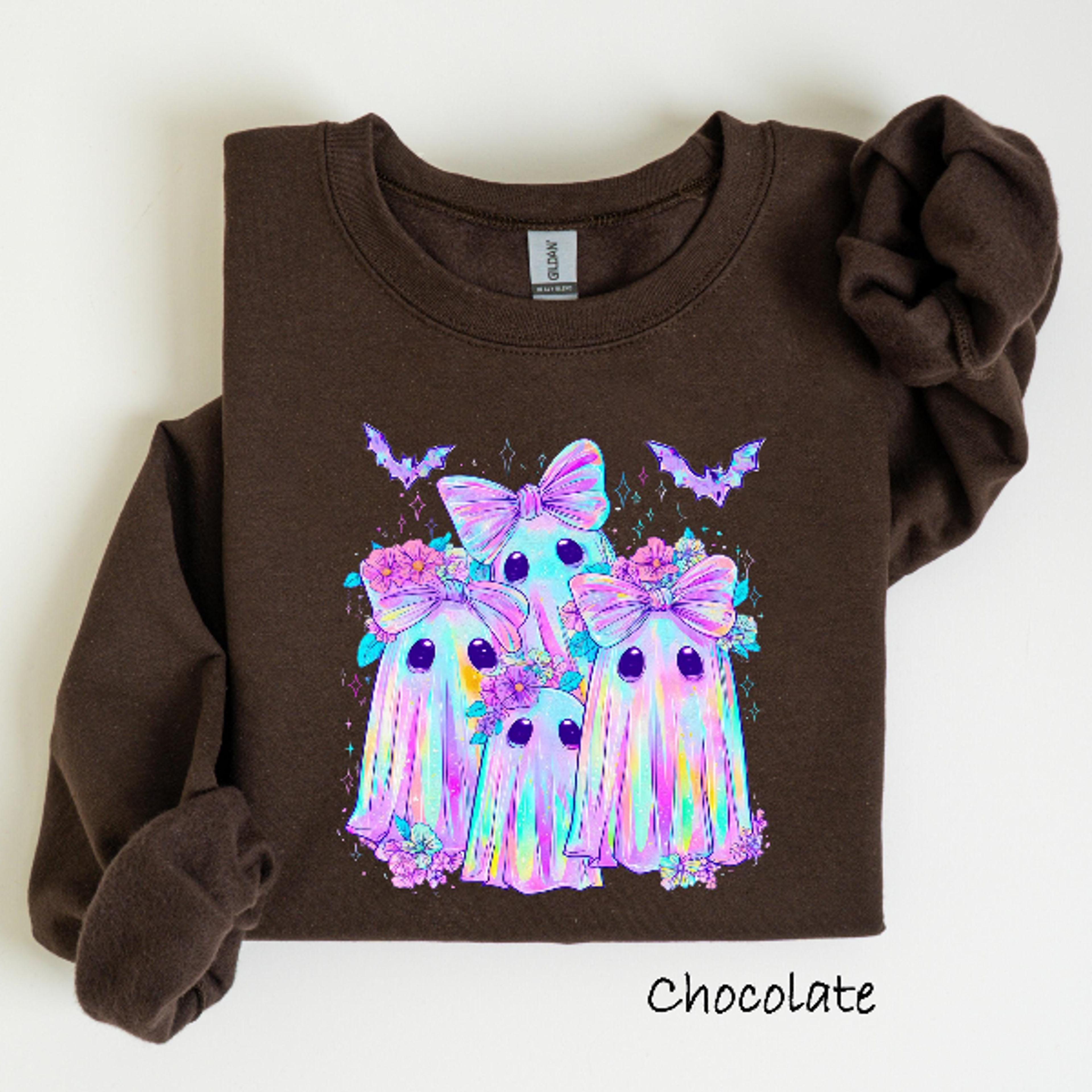 Ghost Bow Coquette Halloween Shirt Cute Spooky Season Tee 2