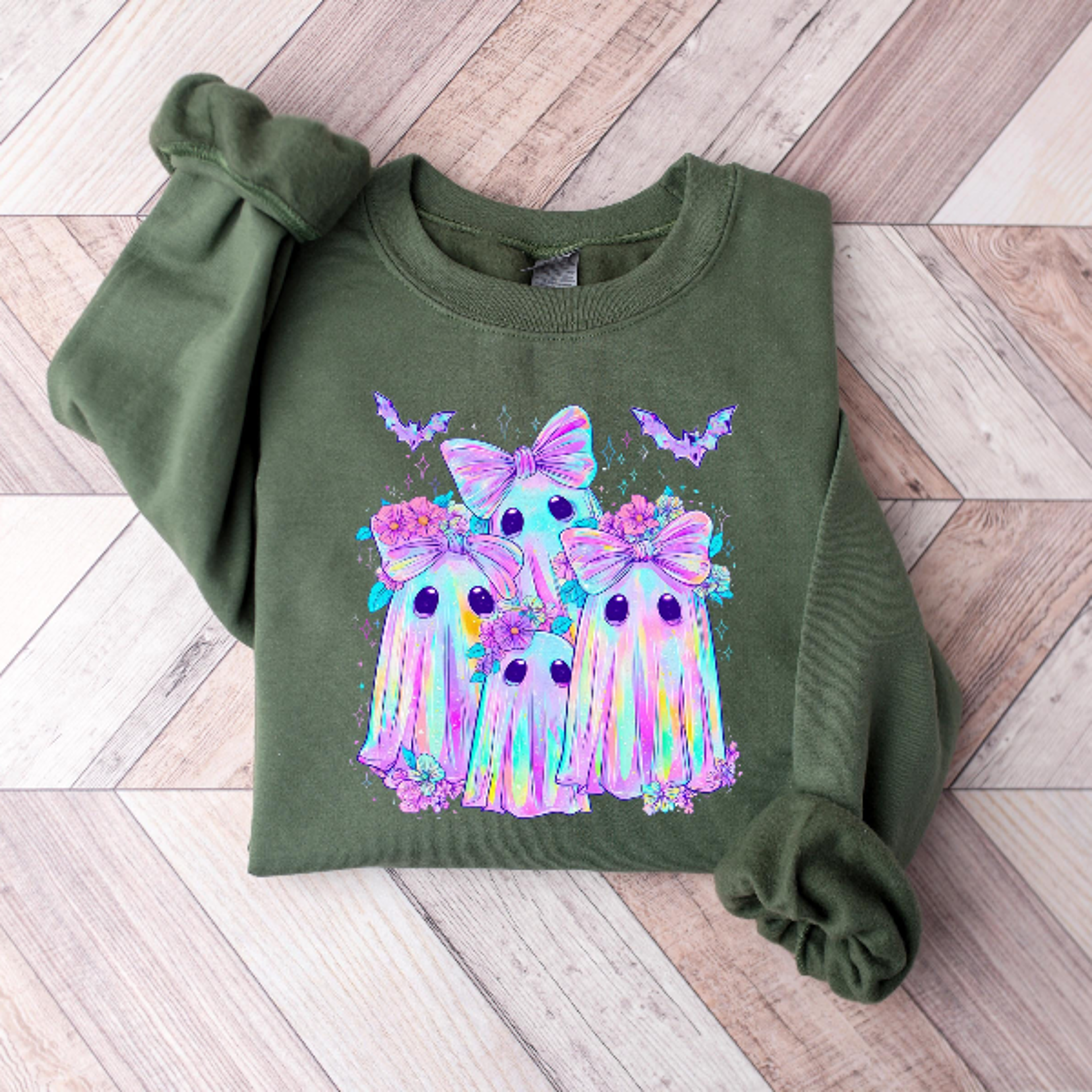 Ghost Bow Coquette Halloween Shirt Cute Spooky Season Tee 3