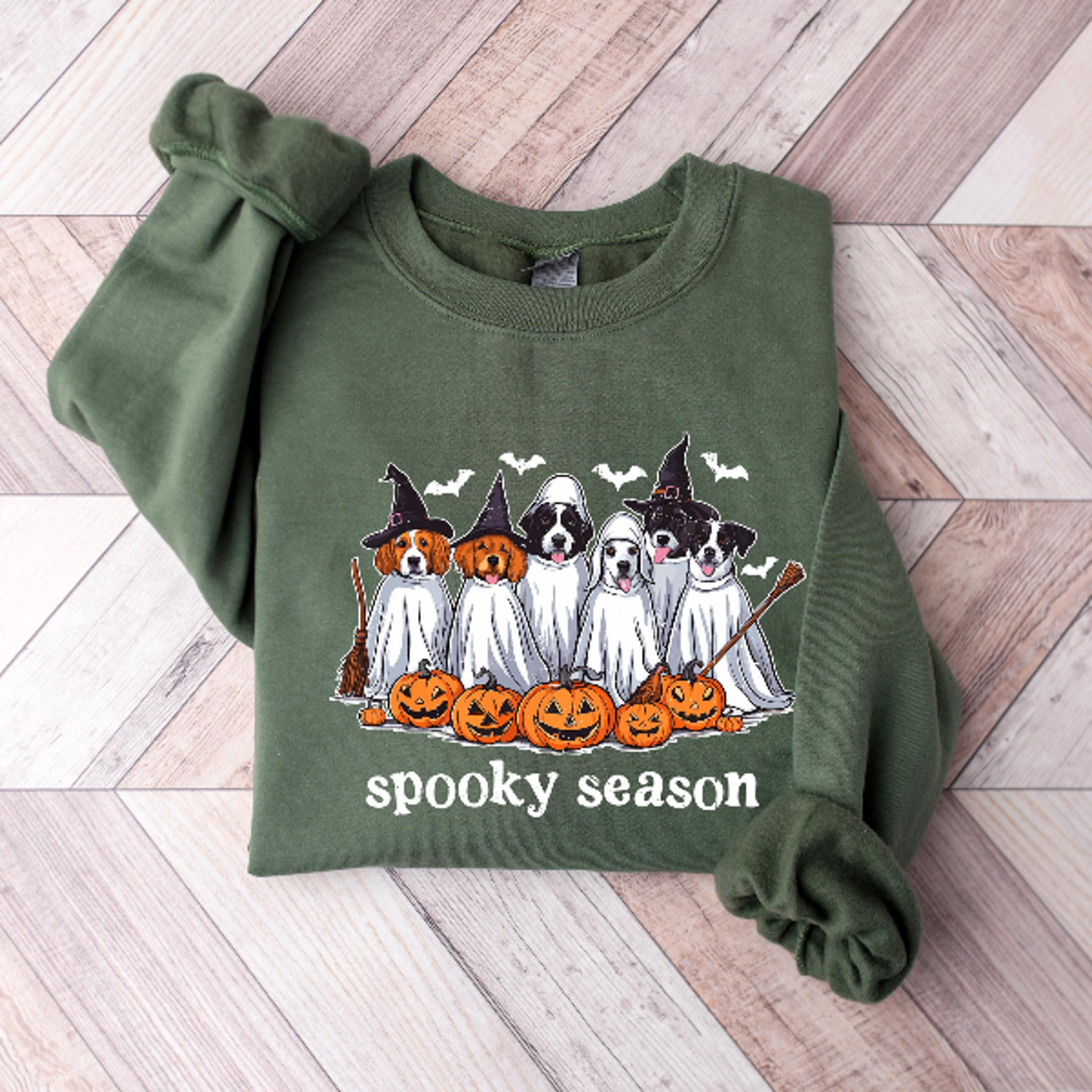 Cute Ghost Dog Halloween Shirt Spooky Pumpkin Dogs Fall Tee 3