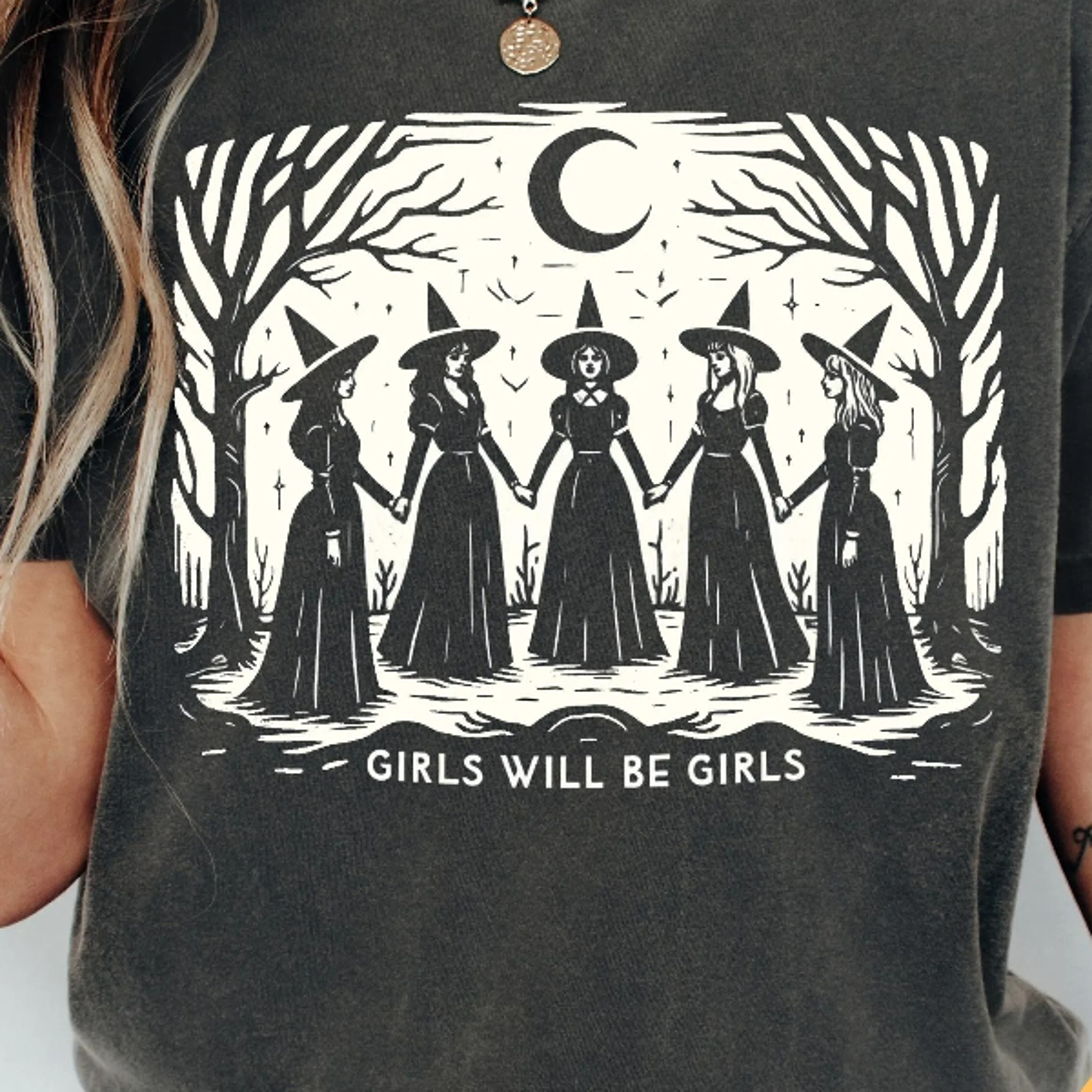 Hirt Funny Witch Vintage Shirt Vintage Halloween Women Shirt Witchy Vibes Shirt 1