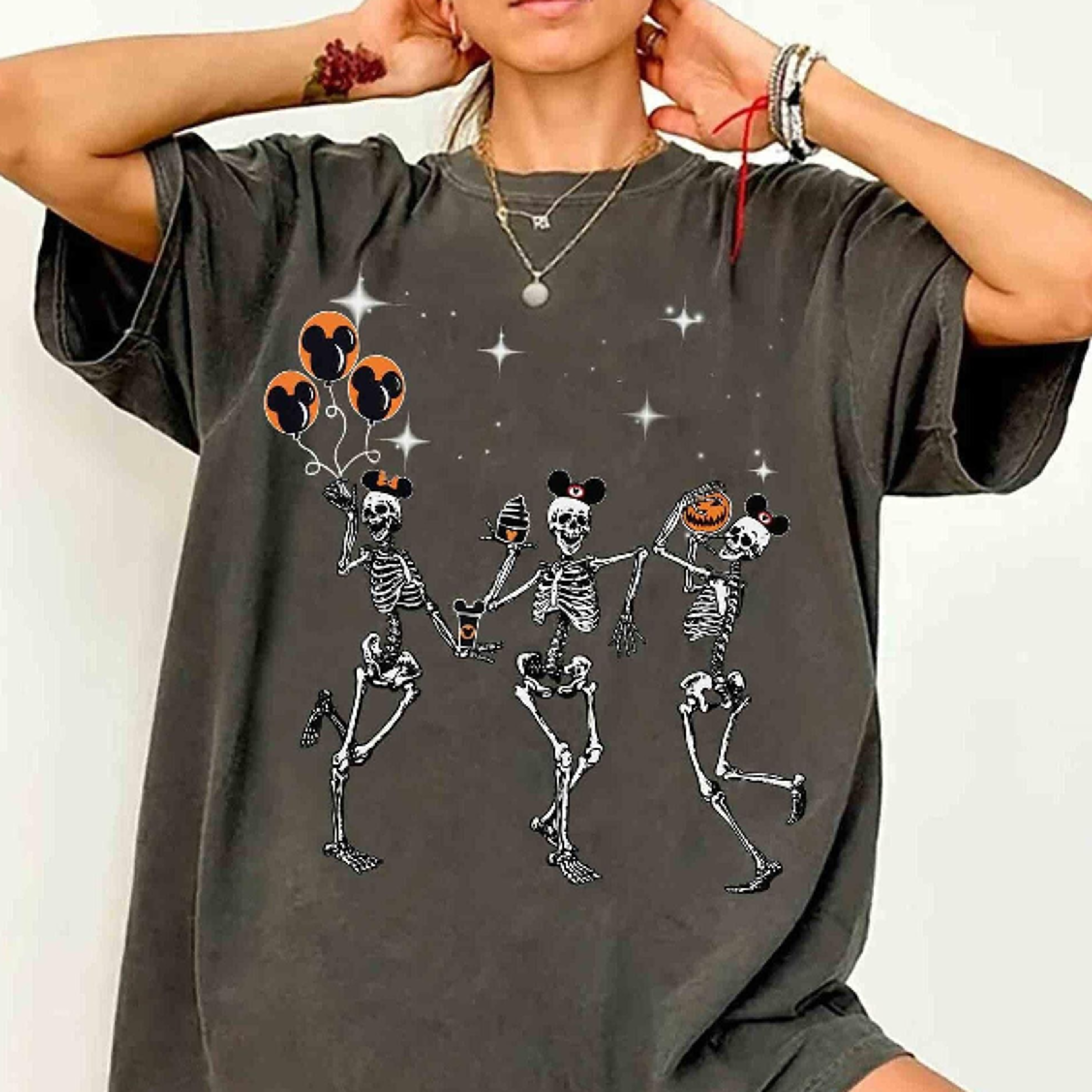 Disney Halloween Party Dancing Skeleton Mickey Ears Shirt Funny Skeleton Tee Disneyland Halloween F 